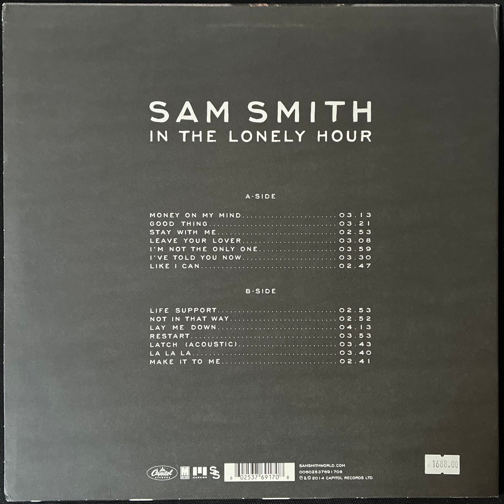 SAM SMITH - IN THE LONELY HOUR (USED VINYL 2018 EU M-/M-)