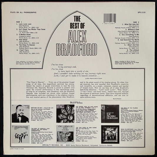 ALEX BRADFORD - THE BEST OF ALEX BRADFORD (USED VINYL 1983 US M-/EX+)