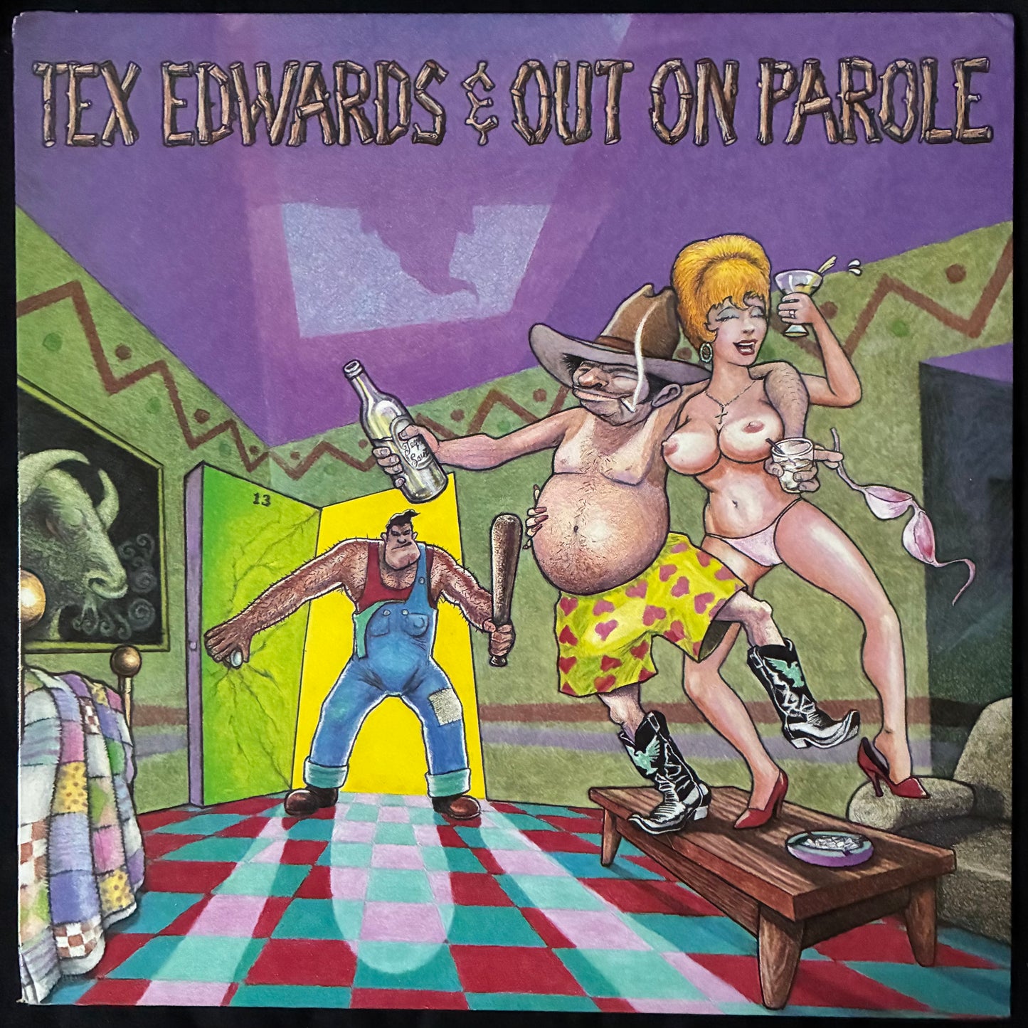 TEX EDWARDS & OUT ON PAROLE -  PARDON ME, I'VE GOT SOMEONE TO KILL (USED VINYL 1989 US M-/M-)