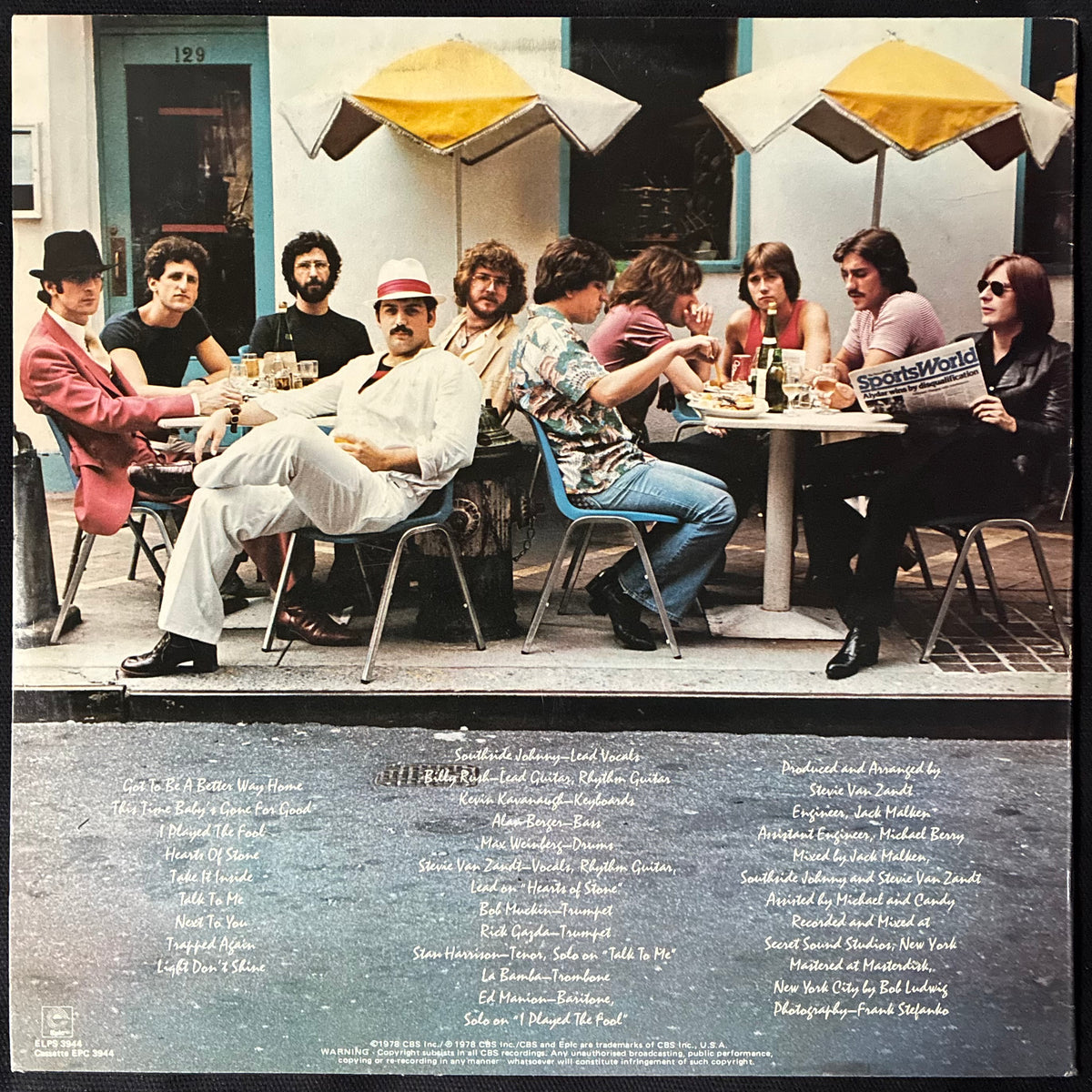 SOUTHSIDE JOHNNY AND THE ASBURY JUKES - HEARTS OF STONE (USED VINYL 1978 AUS M-/EX+)