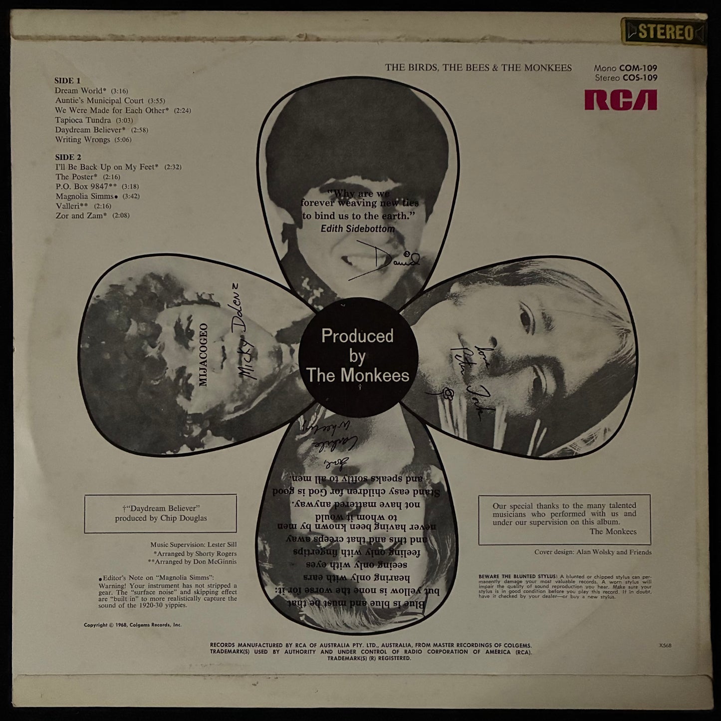 MONKEES - THE BIRDS, THE BEES & THE MONKEES (USED VINYL 1968 AUS EX+/EX)
