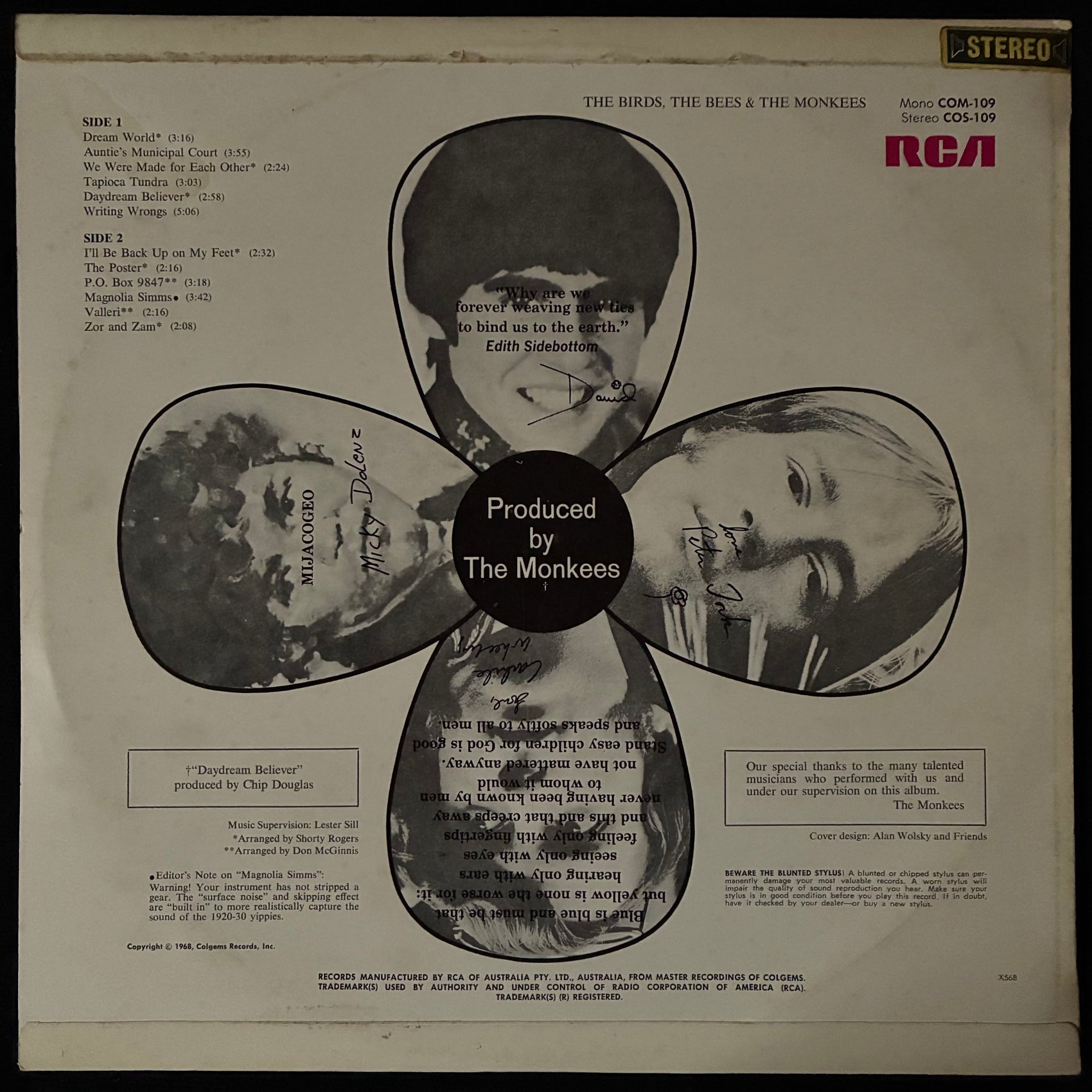 MONKEES - THE BIRDS, THE BEES & THE MONKEES (USED VINYL 1968 AUS EX+/EX)