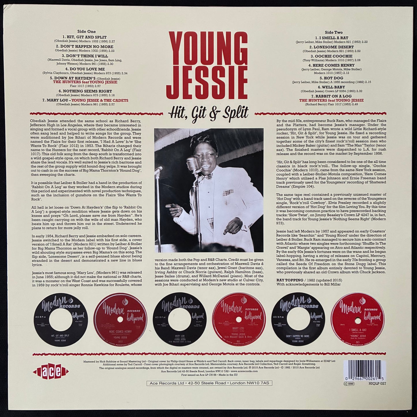 YOUNG JESSIE - HIT, GIT & SPLIT (SILVER VINYL) (USED VINYL 2015 UK M-/EX+)