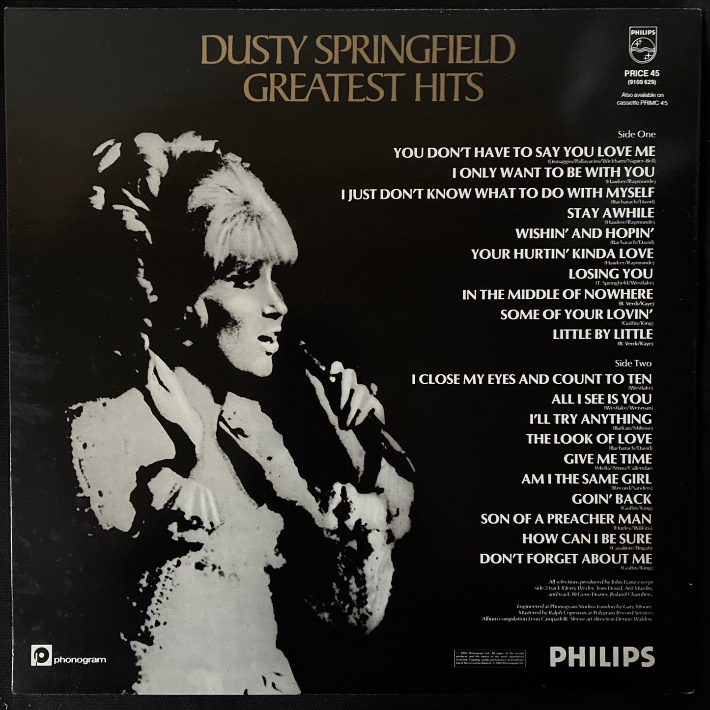 DUSTY SPRINGFIELD - GREATEST HITS (USED VINYL 1983 UK M-/M-)