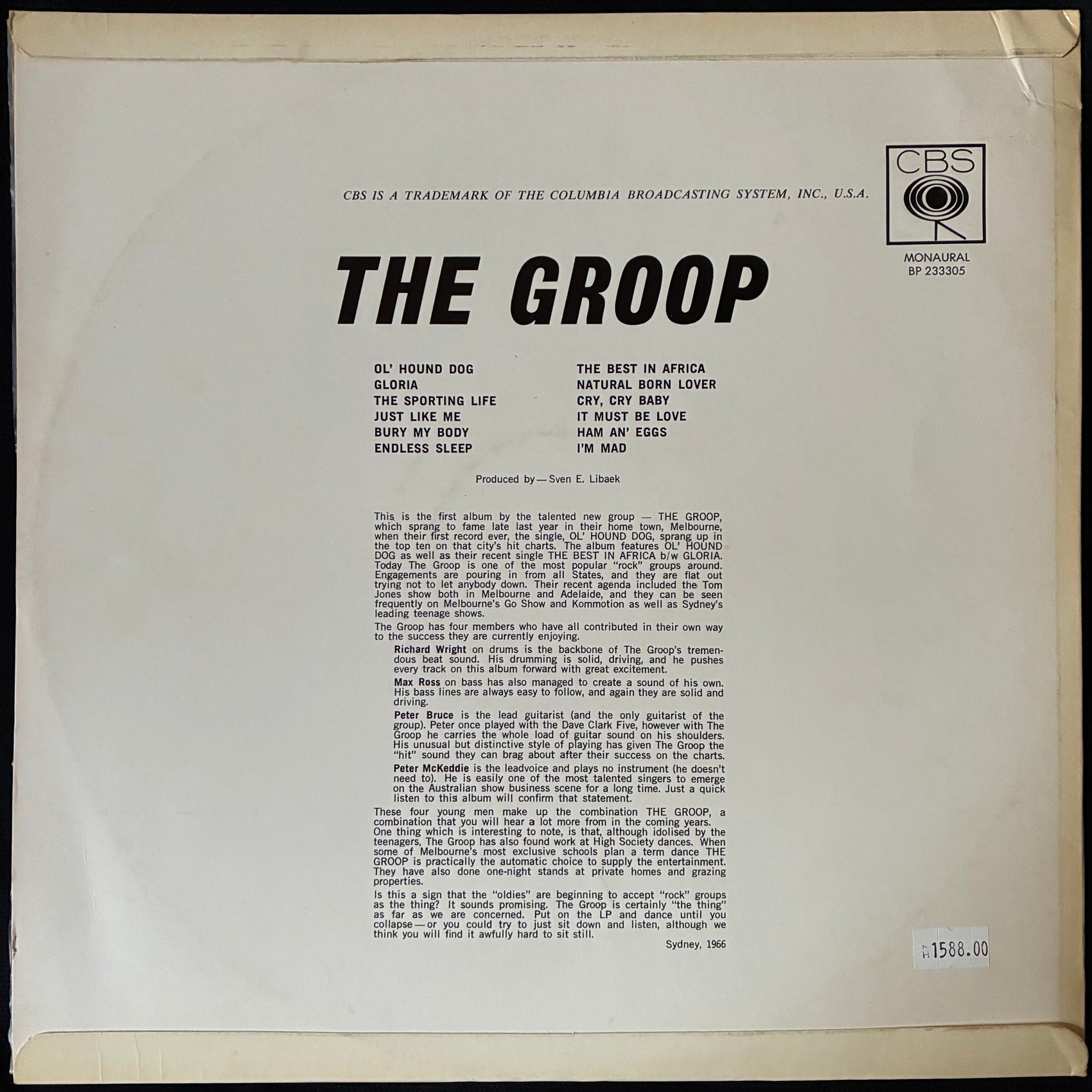 GROOP - THE GROOP (USED VINYL 1966 AUS EX/EX)