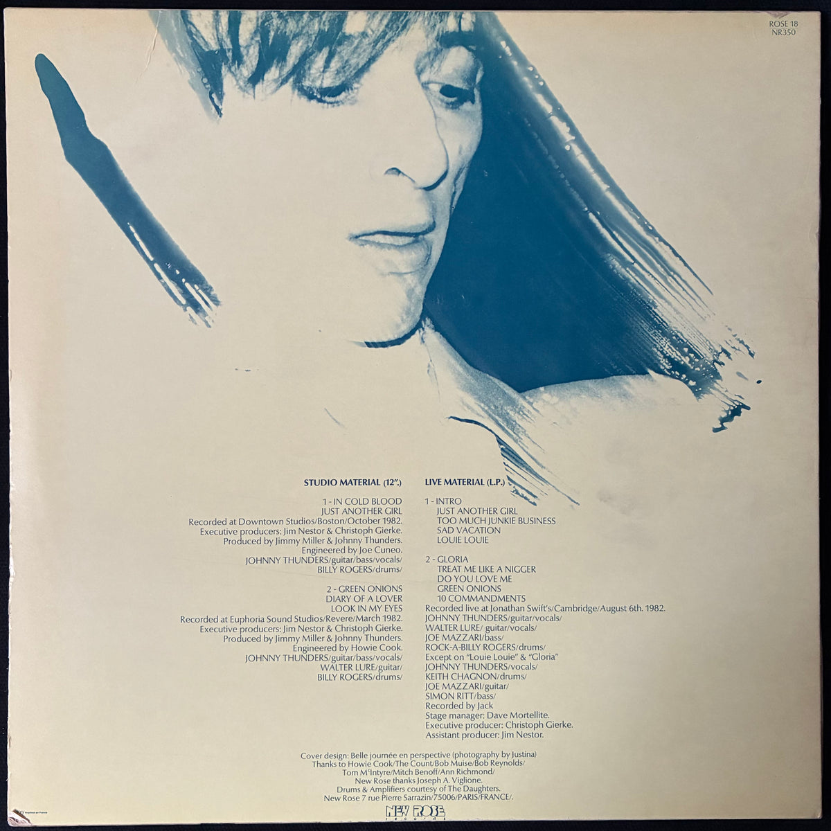 JOHNNY THUNDERS - IN COLD BLOOD (LP+12" EP) (USED VINYL 1983 FRANCE M-/M-)