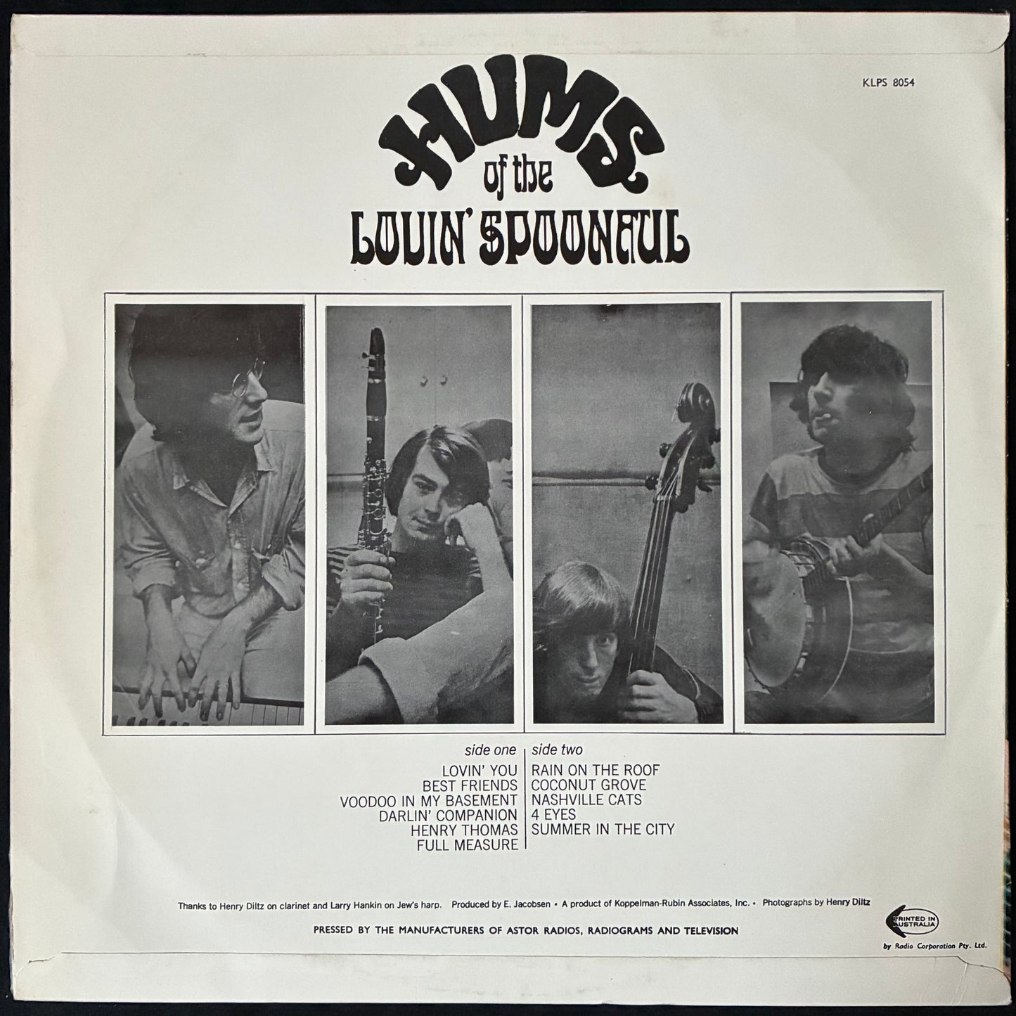 LOVIN' SPOONFUL - HUMS OF THE LOVIN' SPOONFUL (USED VINYL 1966 AUS M-/EX)