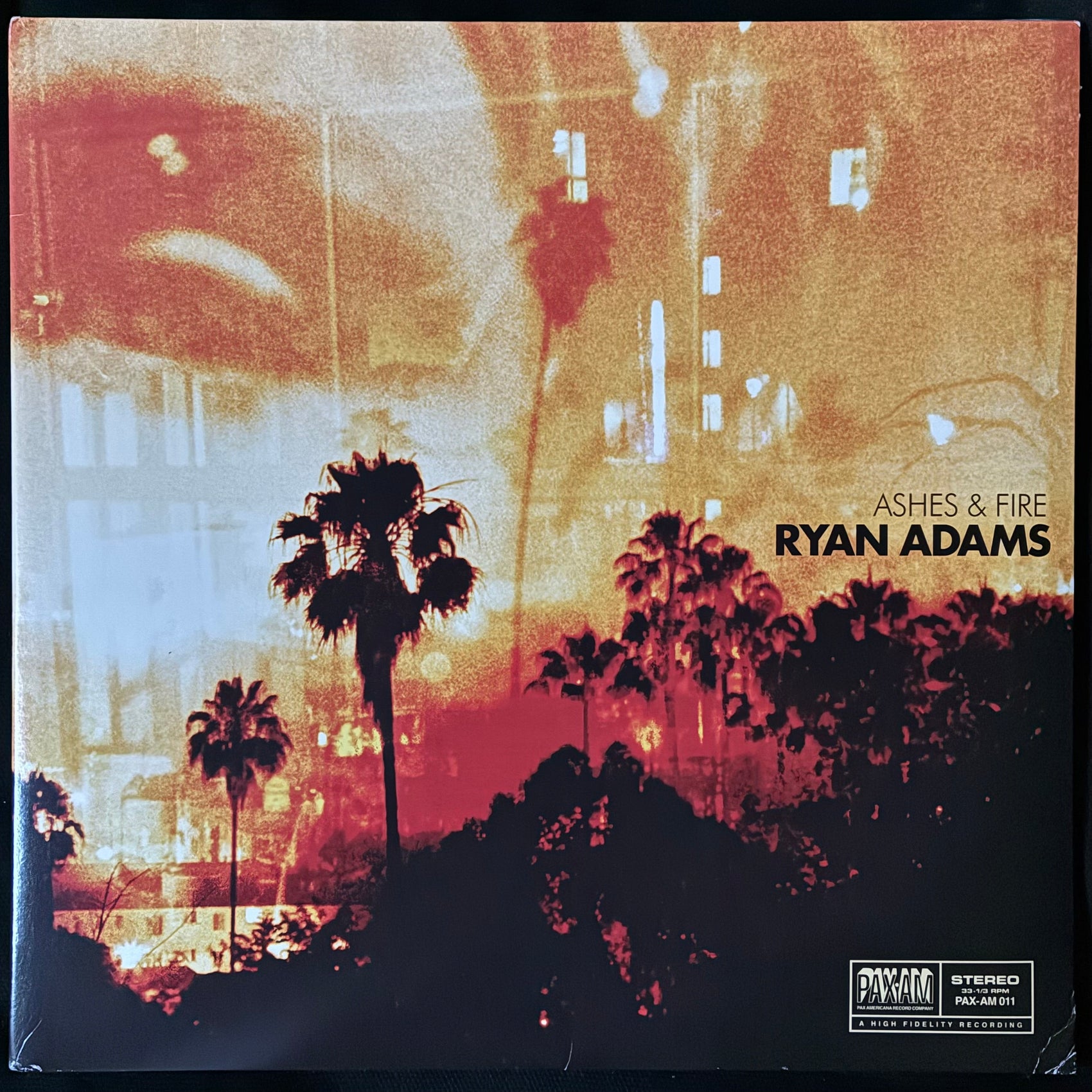RYAN ADAMS - ASHES AND FIRE (USED VINYL 2011 US M-/EX+)