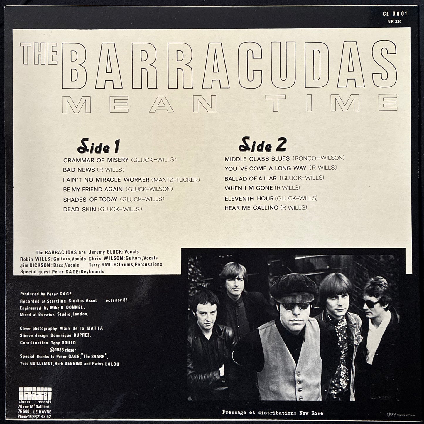 BARRACUDAS - MEAN TIME (USED VINYL 1983 FRANCE M-/M-)