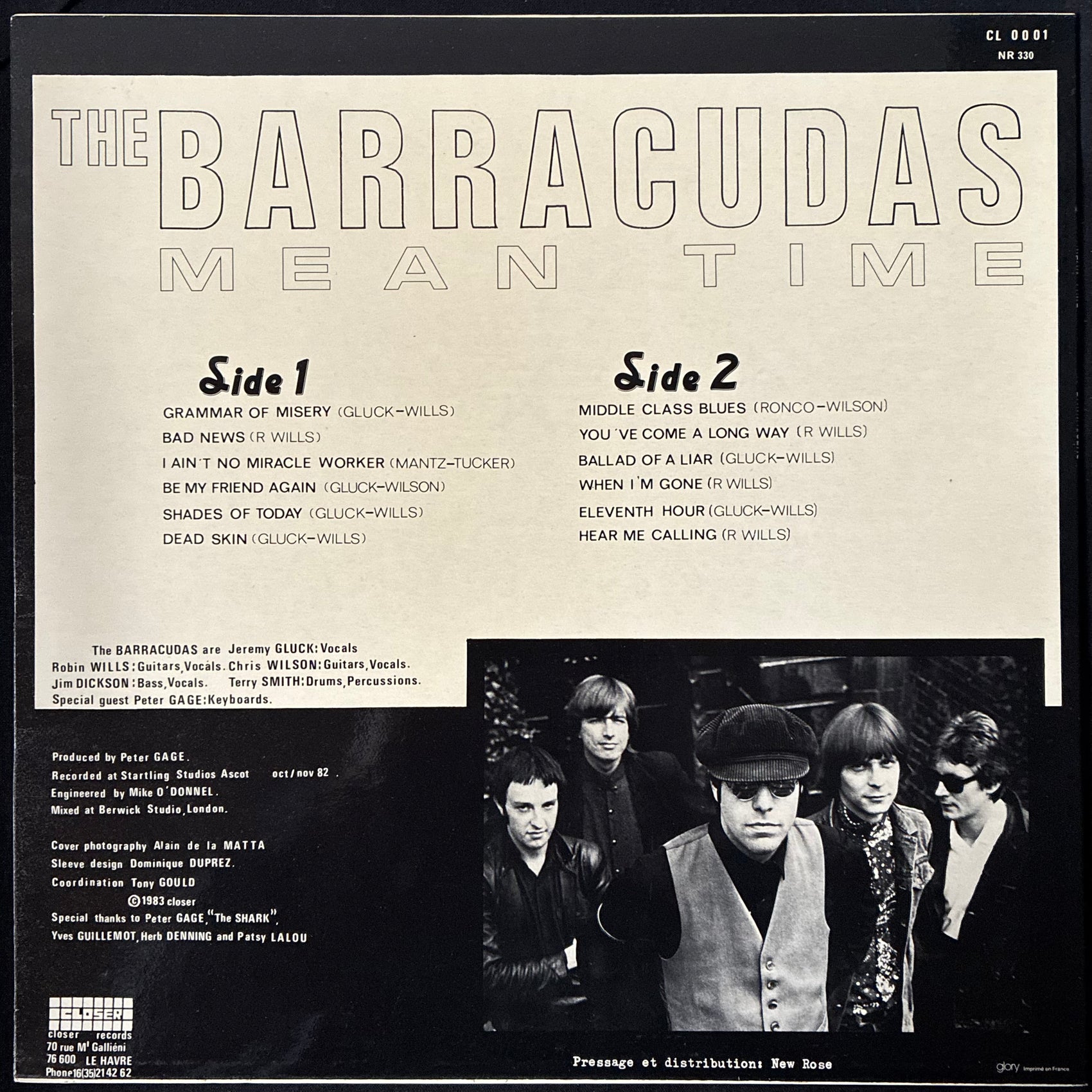 BARRACUDAS - MEAN TIME (USED VINYL 1983 FRANCE M-/M-)