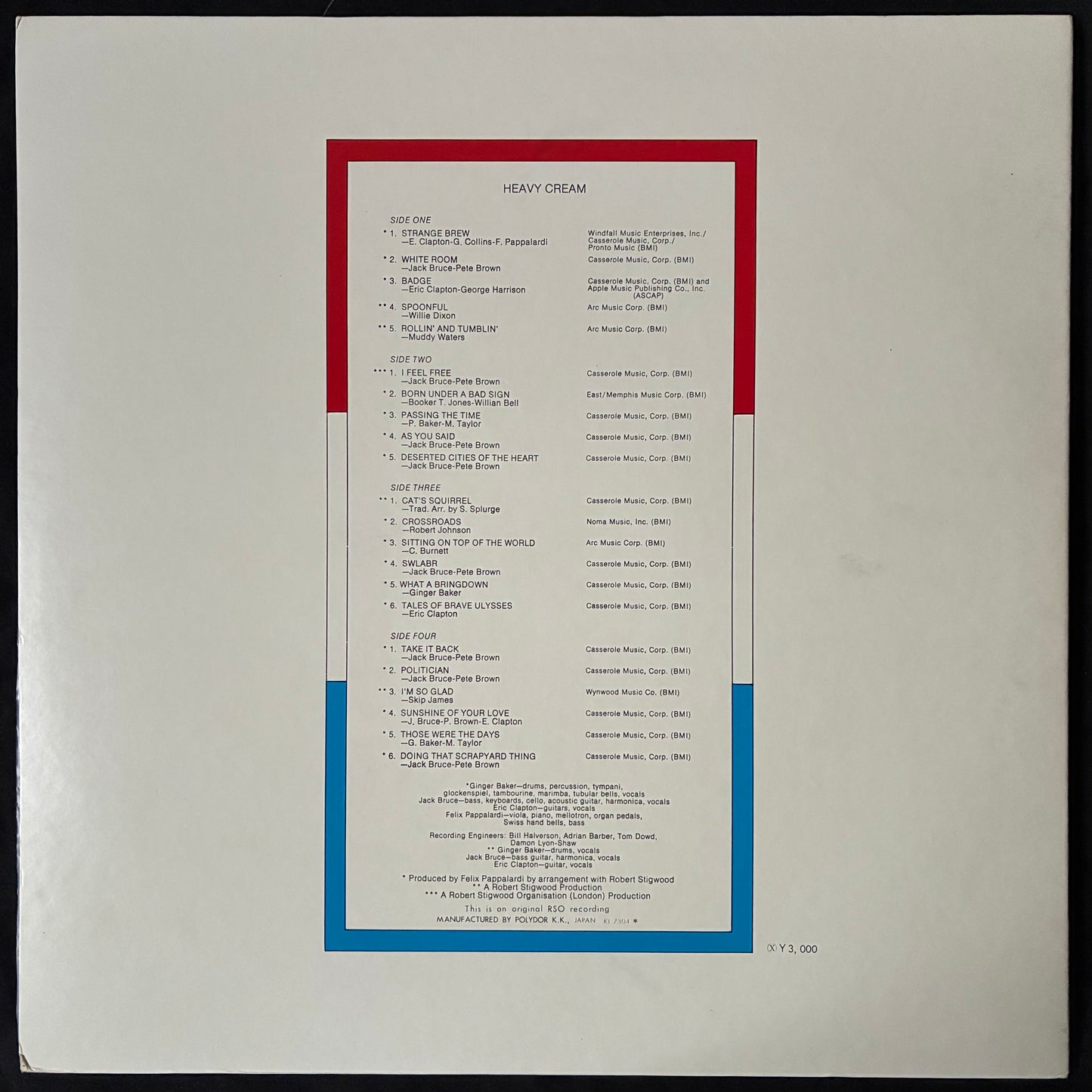 CREAM - HEAVY CREAM (2LP) (USED VINYL 1973 JAPAN M-/EX+)