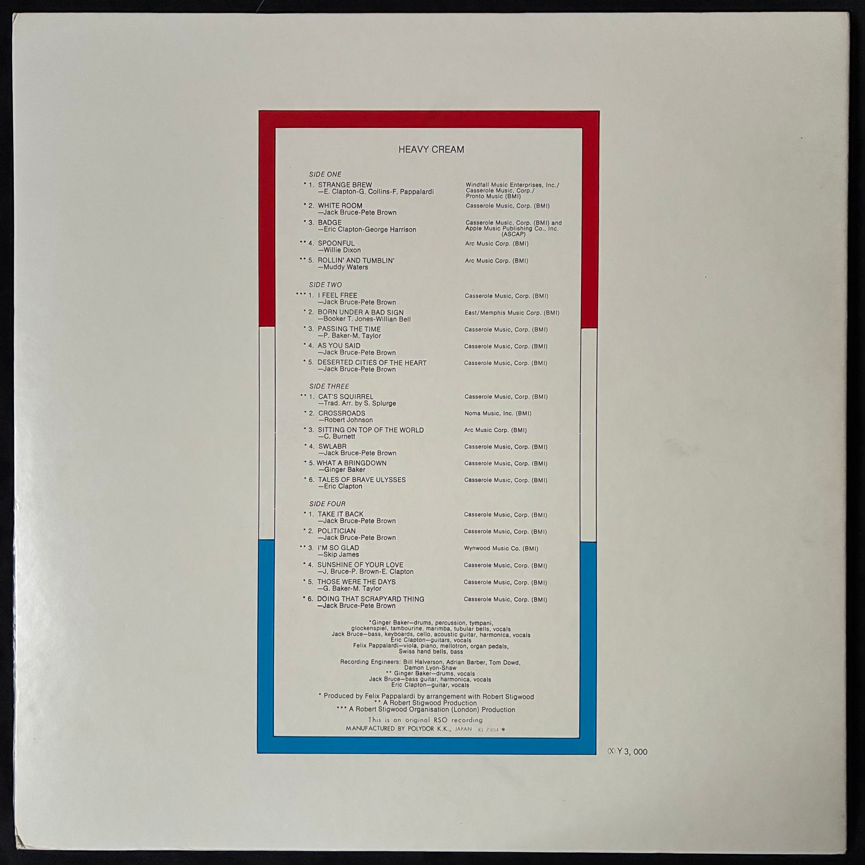 CREAM - HEAVY CREAM (2LP) (USED VINYL 1973 JAPAN M-/EX+)