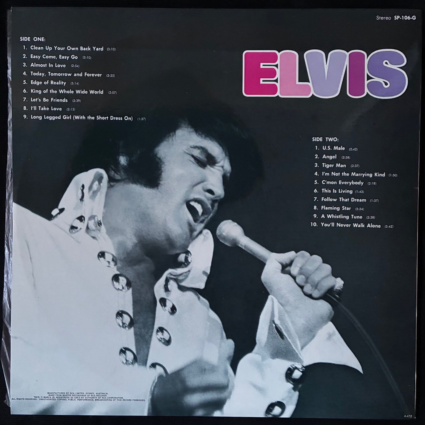 ELVIS PRESLEY - ELVIS (USED VINYL 1975 AUS M-/M-)