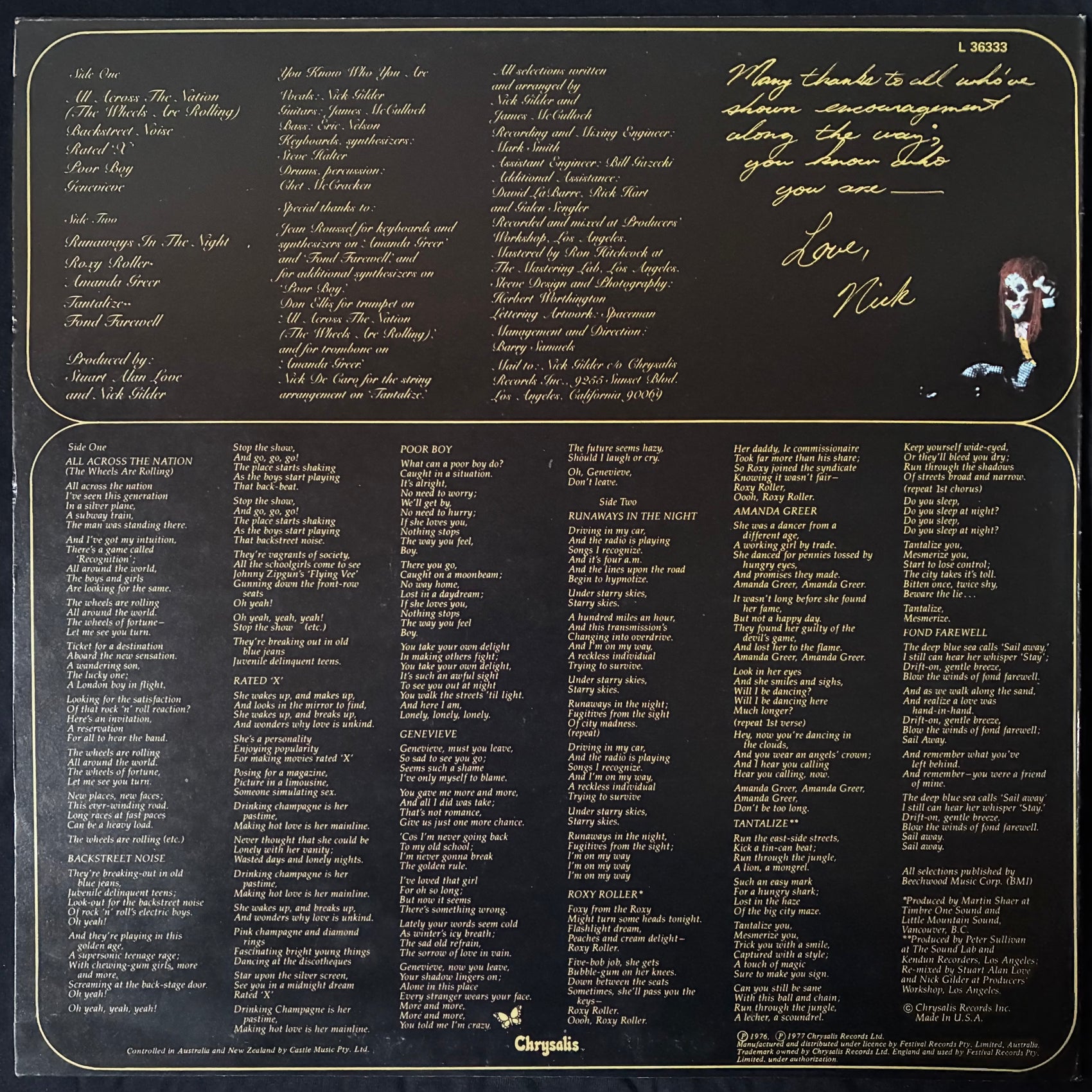 NICK GLIDER - YOU KNOW WHO YOU ARE (USED VINYL 1997 AUS M-/EX+)