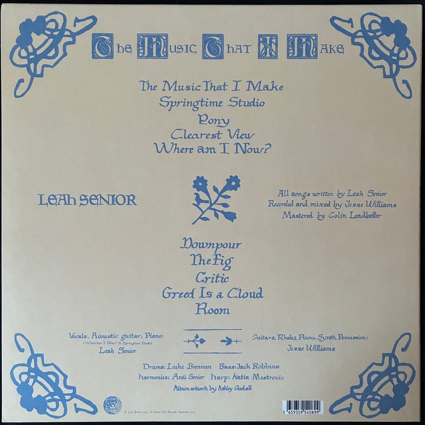 LEAH SENIOR - THE MUSIC THAT I MAKE (CLEAR COLOURED) (USED VINYL 2022 AUS M-/M-)