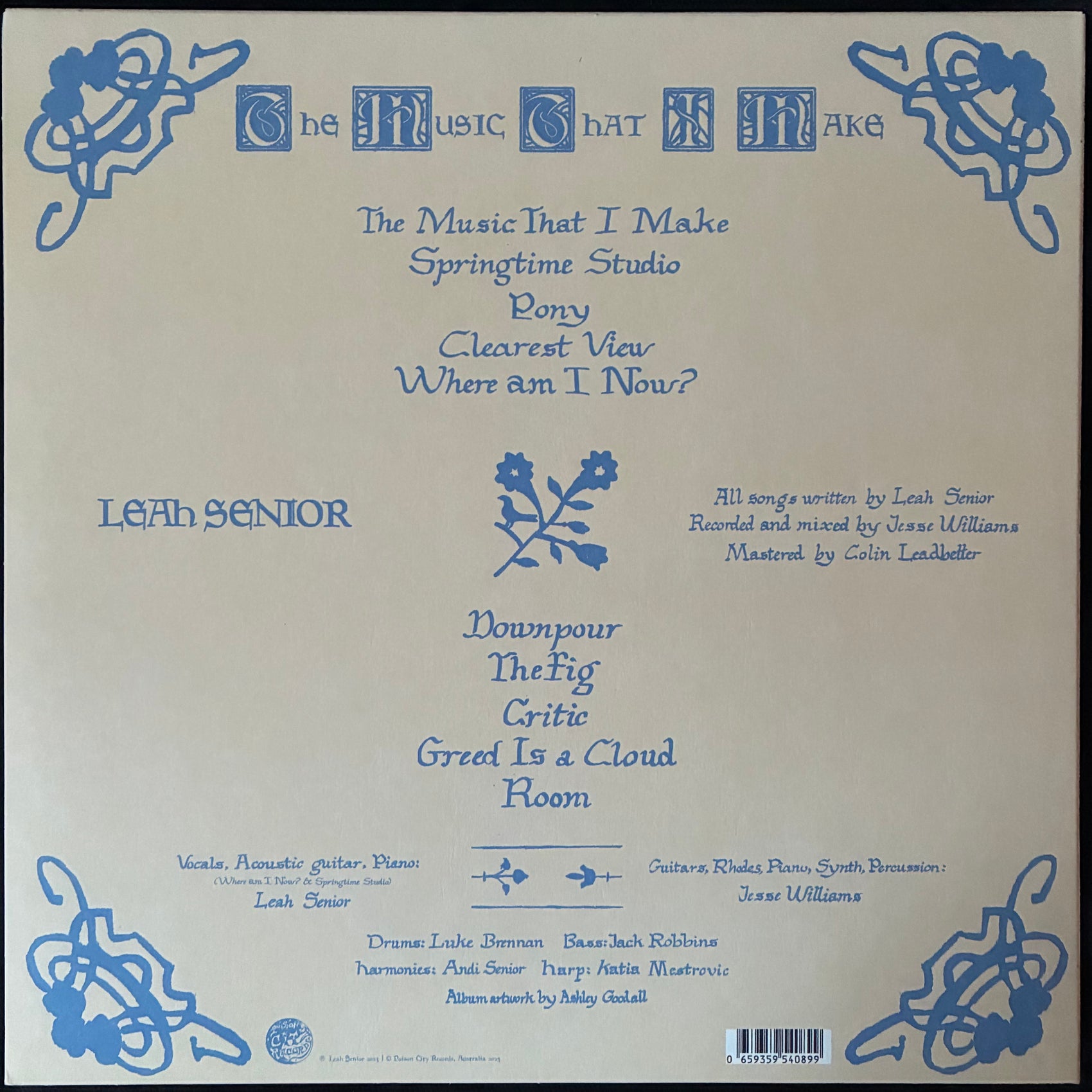 LEAH SENIOR - THE MUSIC THAT I MAKE (CLEAR COLOURED) (USED VINYL 2022 AUS M-/M-)