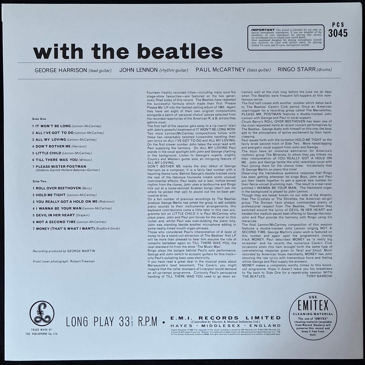 BEATLES - WITH THE BEATLES (180GM) (USED VINYL 2012 M-/M-)