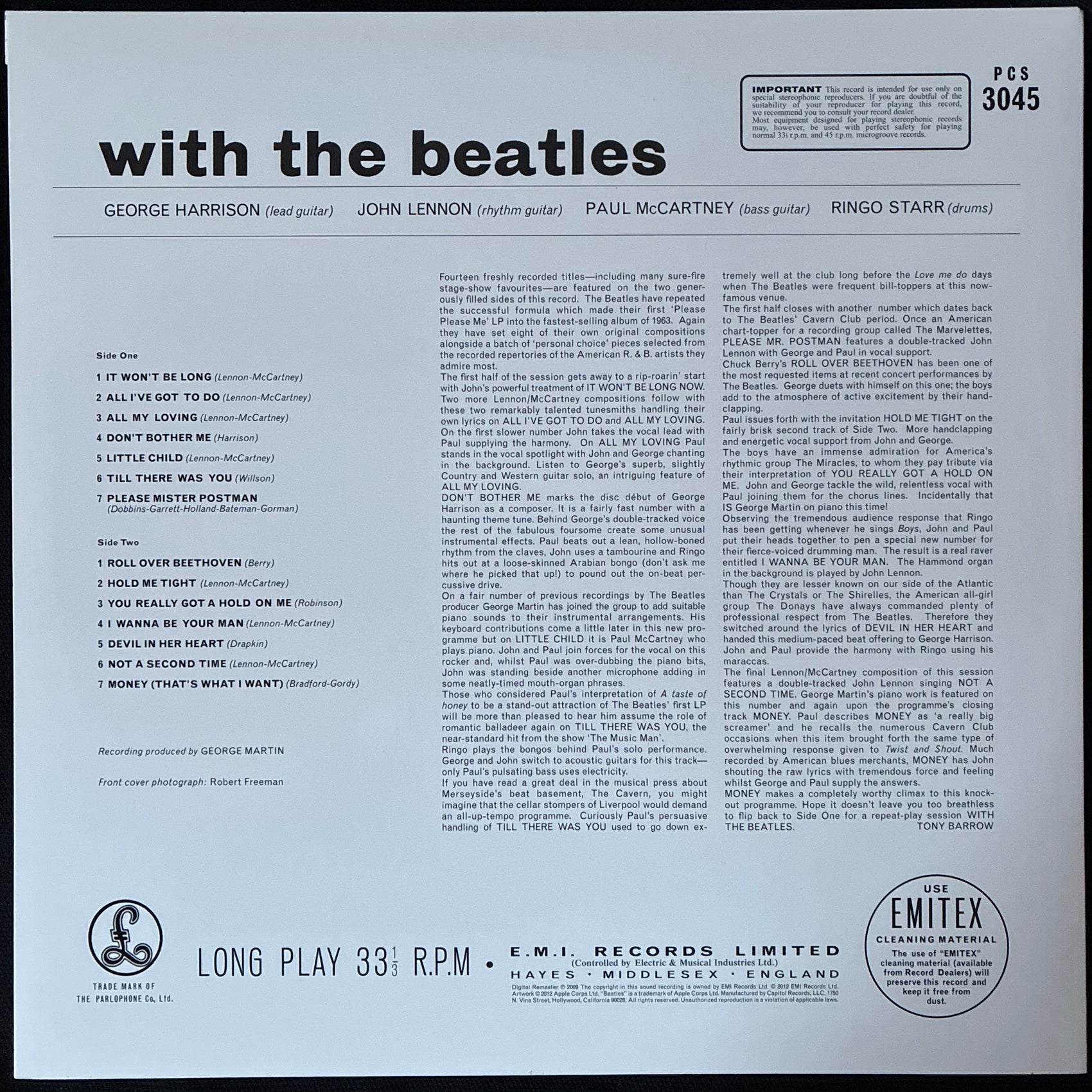 BEATLES - WITH THE BEATLES (180GM) (USED VINYL 2012 M-/M-)