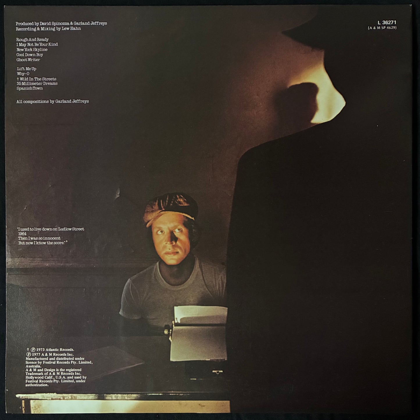 GARLAND JEFFREYS - GHOST WRITER (USED VINYL 1977 AUS M-/M-)