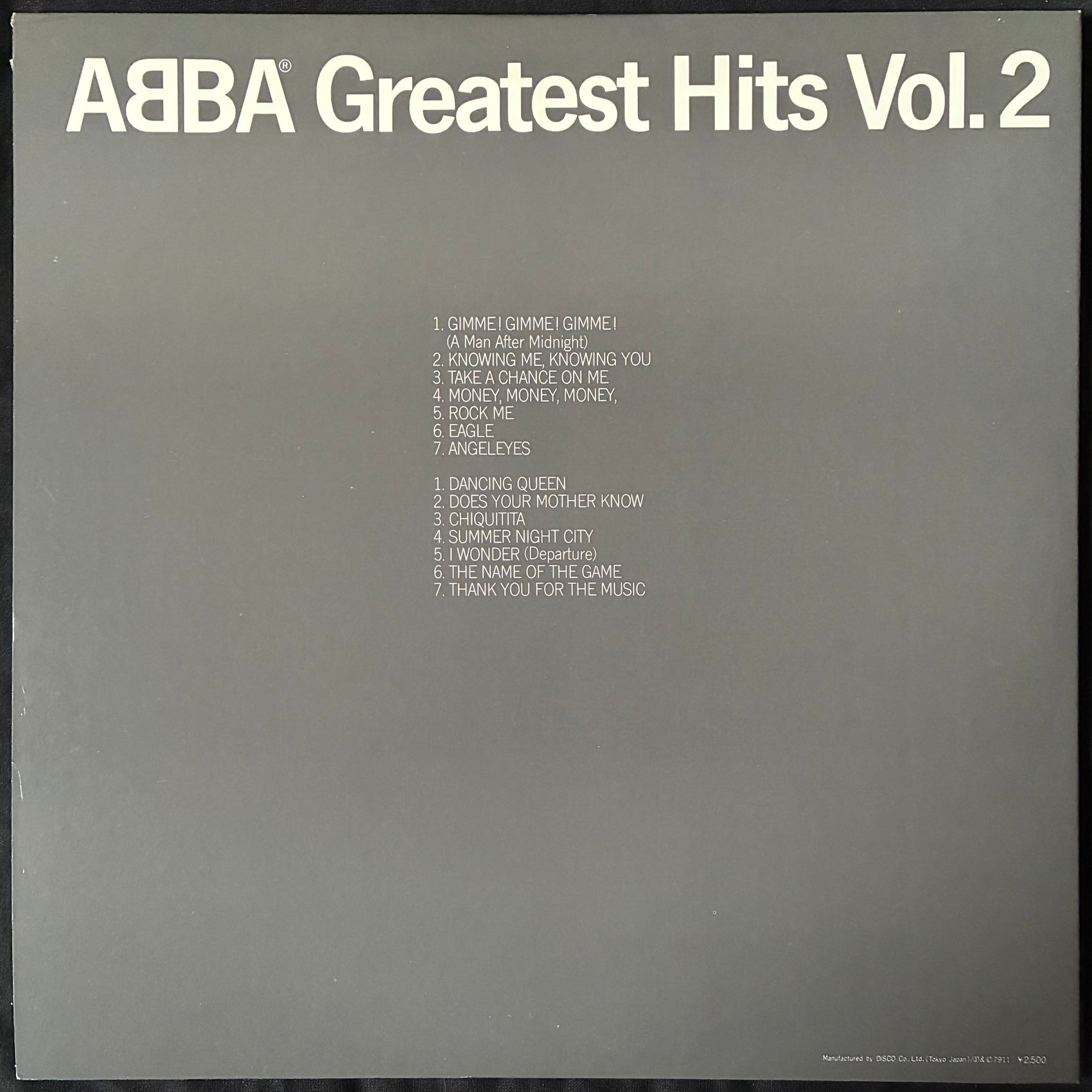 ABBA - GREATEST HITS VOL. 2 (USED VINYL 1979 JAPAN M-/M-)