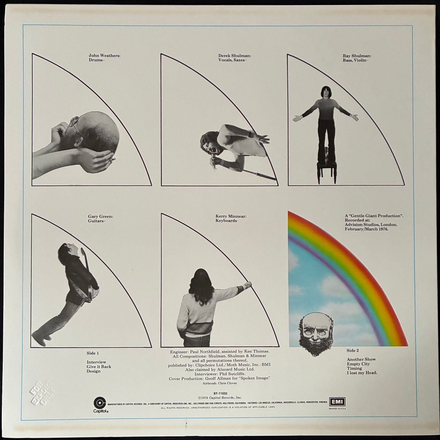 GENTLE GIANT - INTERVIEW (USED VINYL 1976 US M-/M-)