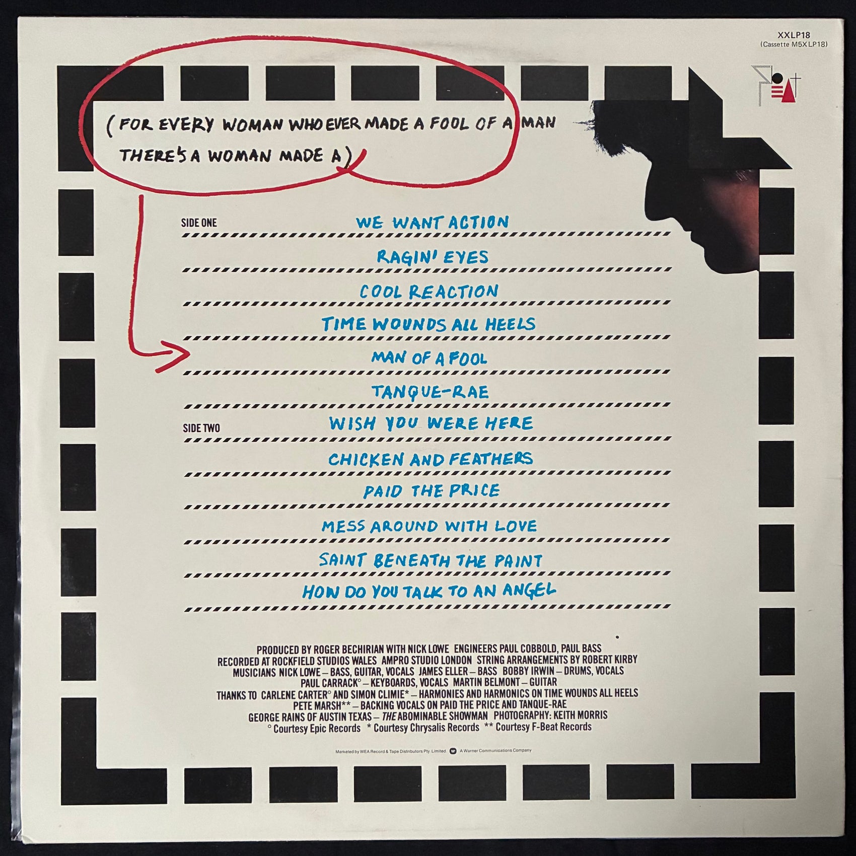 NICK LOWE - THE ABOMINABLE SHOWMAN (USED VINYL 1983 AUS M-/EX+)