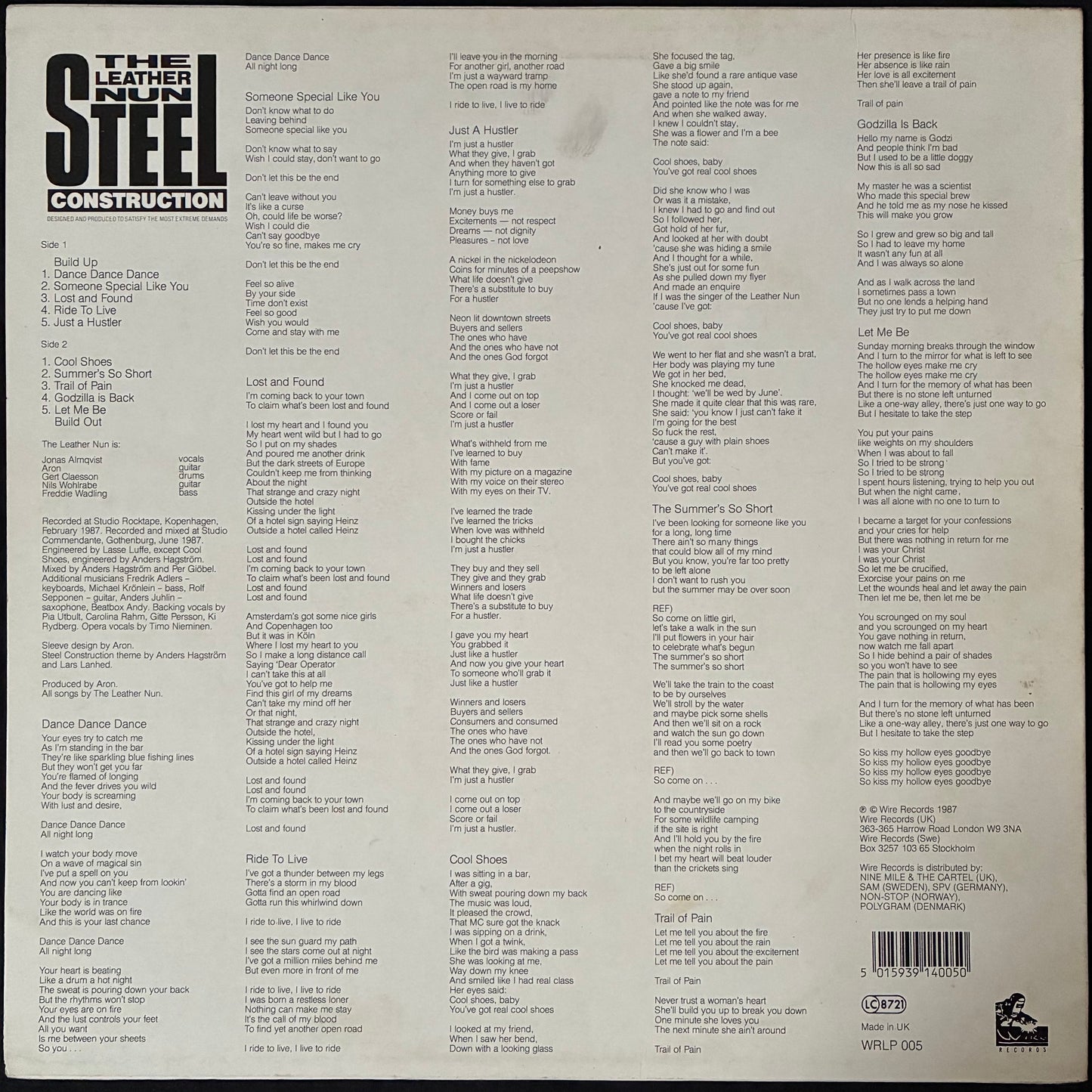 LEATHER NUN - STEEL CONSTRUCTION (USED VINYL 1987 UK/EU M-/EX)