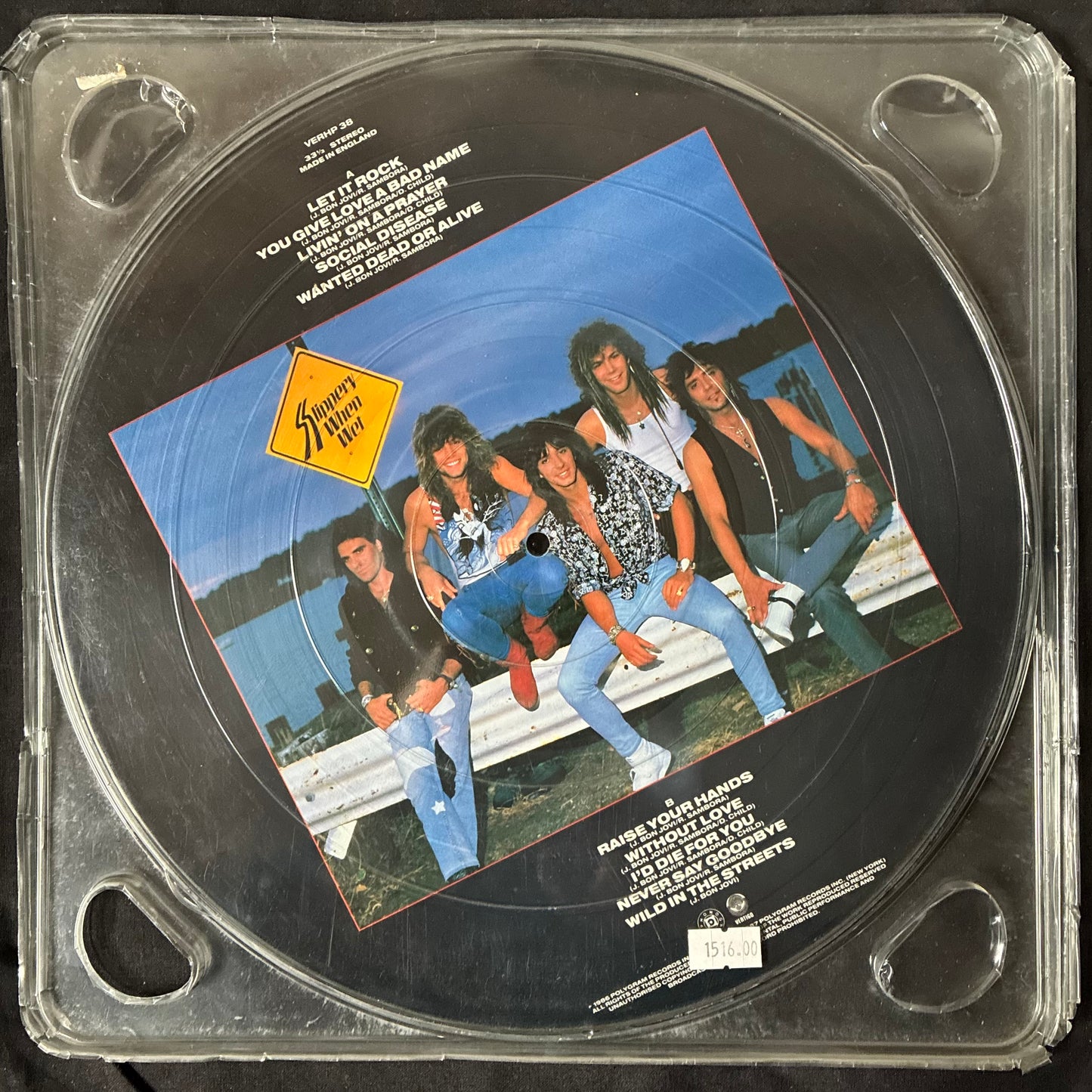 BON JOVI - SLIPPERY WHEN WET (PICTURE DISC) (USED VINYL 1987 UK EX+)