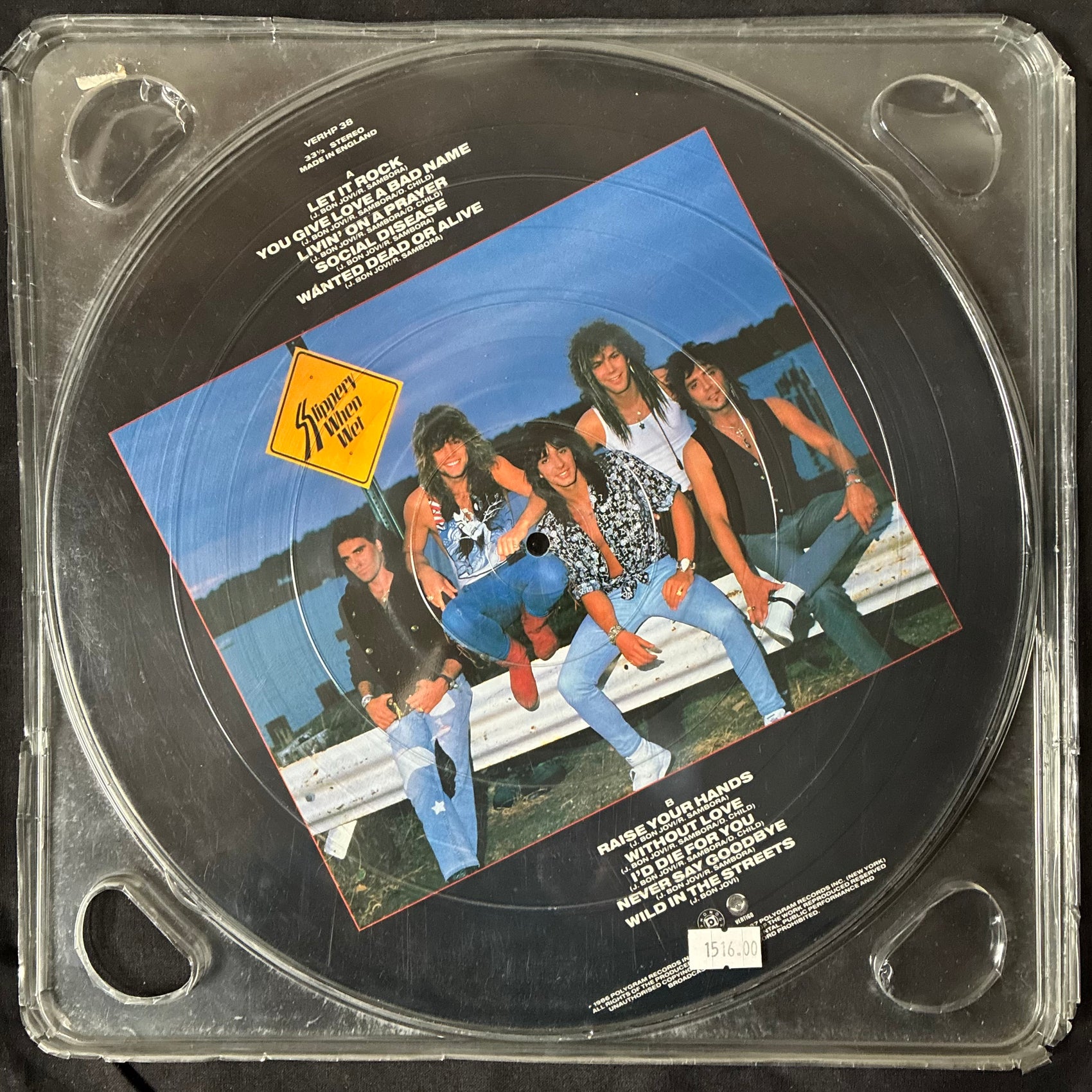 BON JOVI - SLIPPERY WHEN WET (PICTURE DISC) (USED VINYL 1987 UK EX+)