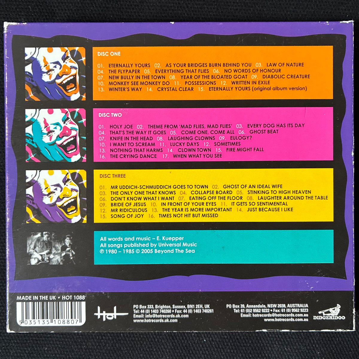 LAUGHING CLOWNS - CRUEL, BUT FAIR : THE COMPLETE CLOWNS RECORDINGS (3CD SET) (SIGNED) (USED CD 2005 AUS M-/M-)
