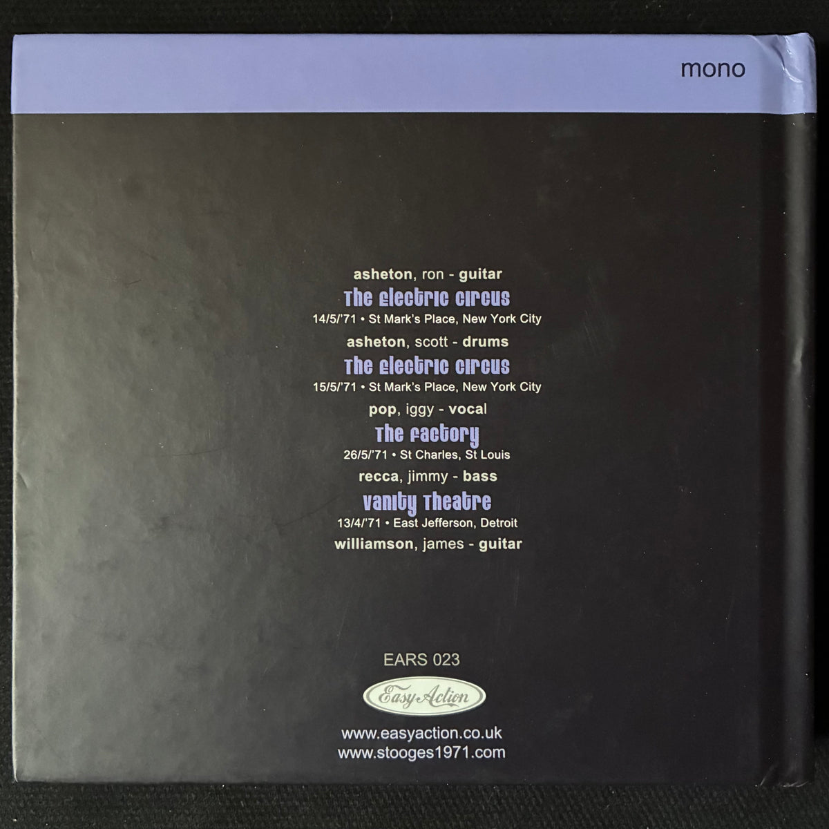 STOOGES - YOU WANT MY ACTION (4CD MONO BOX SET) (USED CD 2009 UK M-/M-)