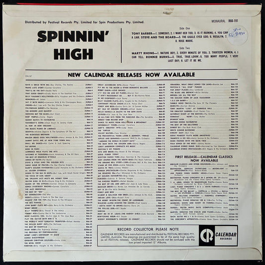 VARIOUS - SPINNIN' HIGH (USED VINYL 1966 AUS EX+/EX)