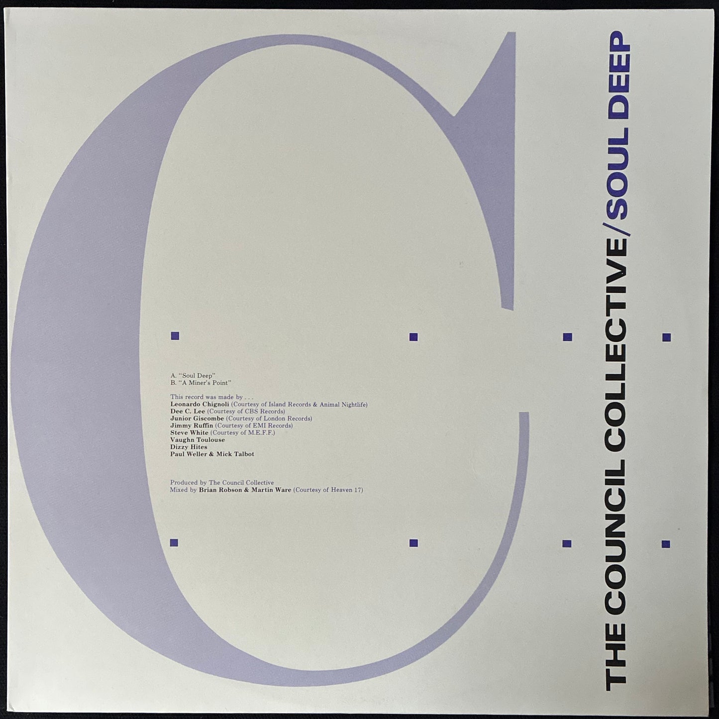 COUNCIL COLLECTIVE - SOUL DEEP (12") (USED VINYL 1984 AUS M-/M-)