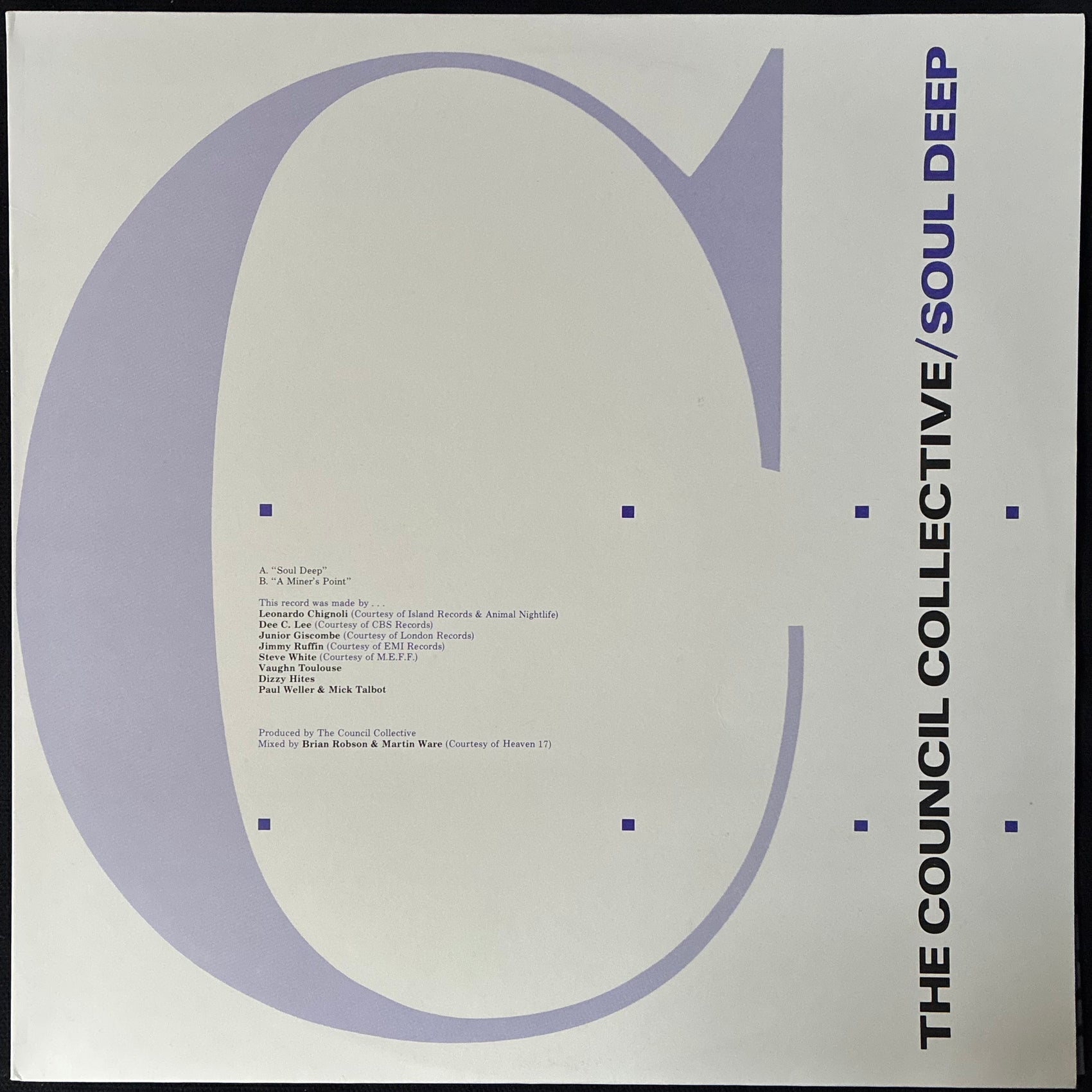 COUNCIL COLLECTIVE - SOUL DEEP (12") (USED VINYL 1984 AUS M-/M-)