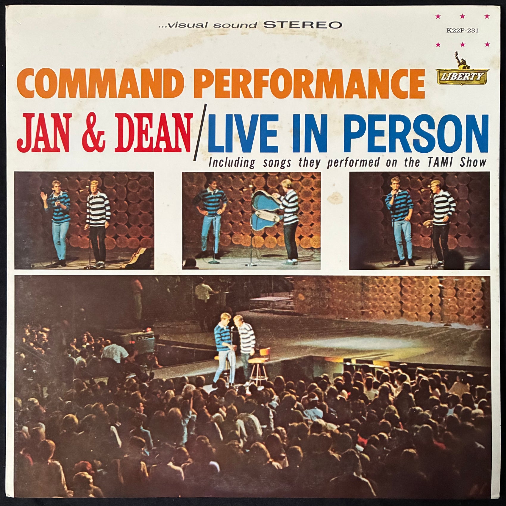 JAN & DEAN - COMMAND PERFORMANCE - LIVE IN PERSON (USED VINYL 1985 JAPAN M-/EX+)