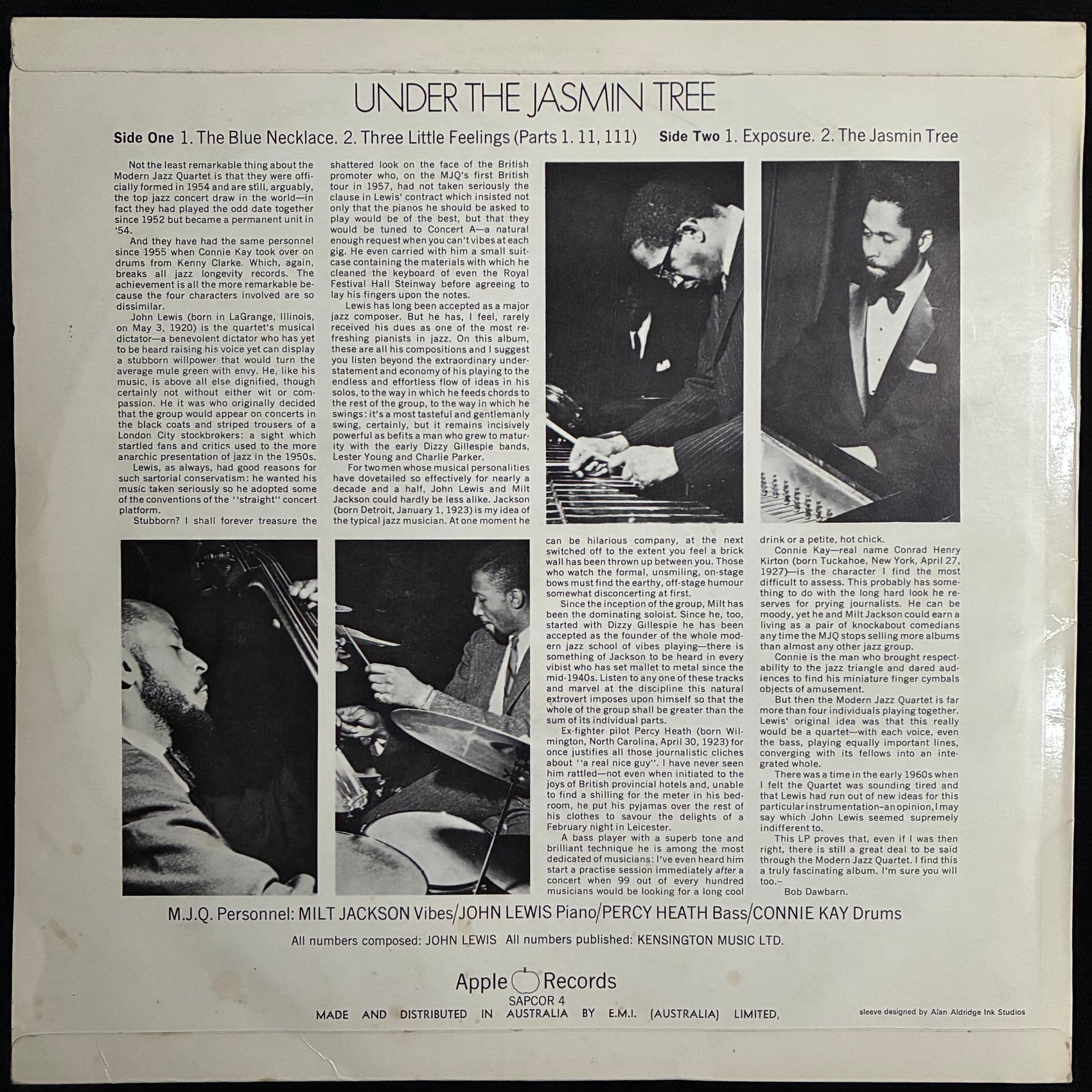 MODERN JAZZ QUARTET - UNDER THE JASMIN TREE (USED VINYL 1969 AUS EX+/EX)