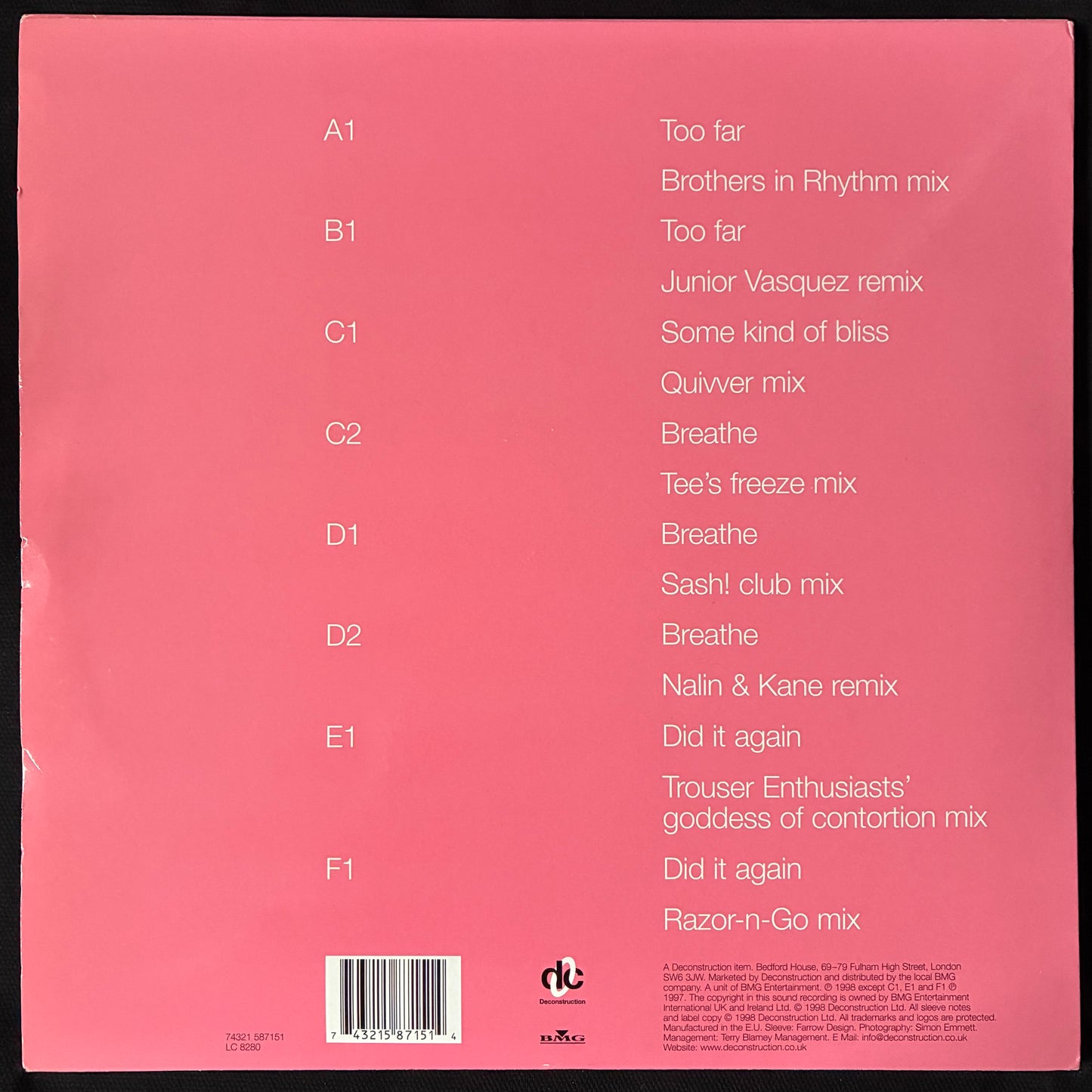 KYLIE MINOGUE - MIXES (3 X 12") (USED VINYL 1998 UK M-/EX+)