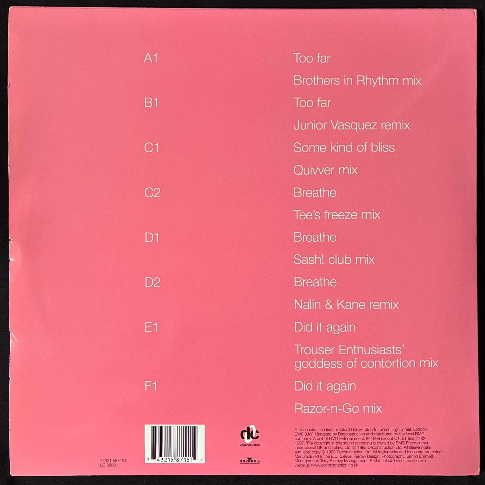 KYLIE MINOGUE - MIXES (3 X 12") (USED VINYL 1998 UK M-/EX+)