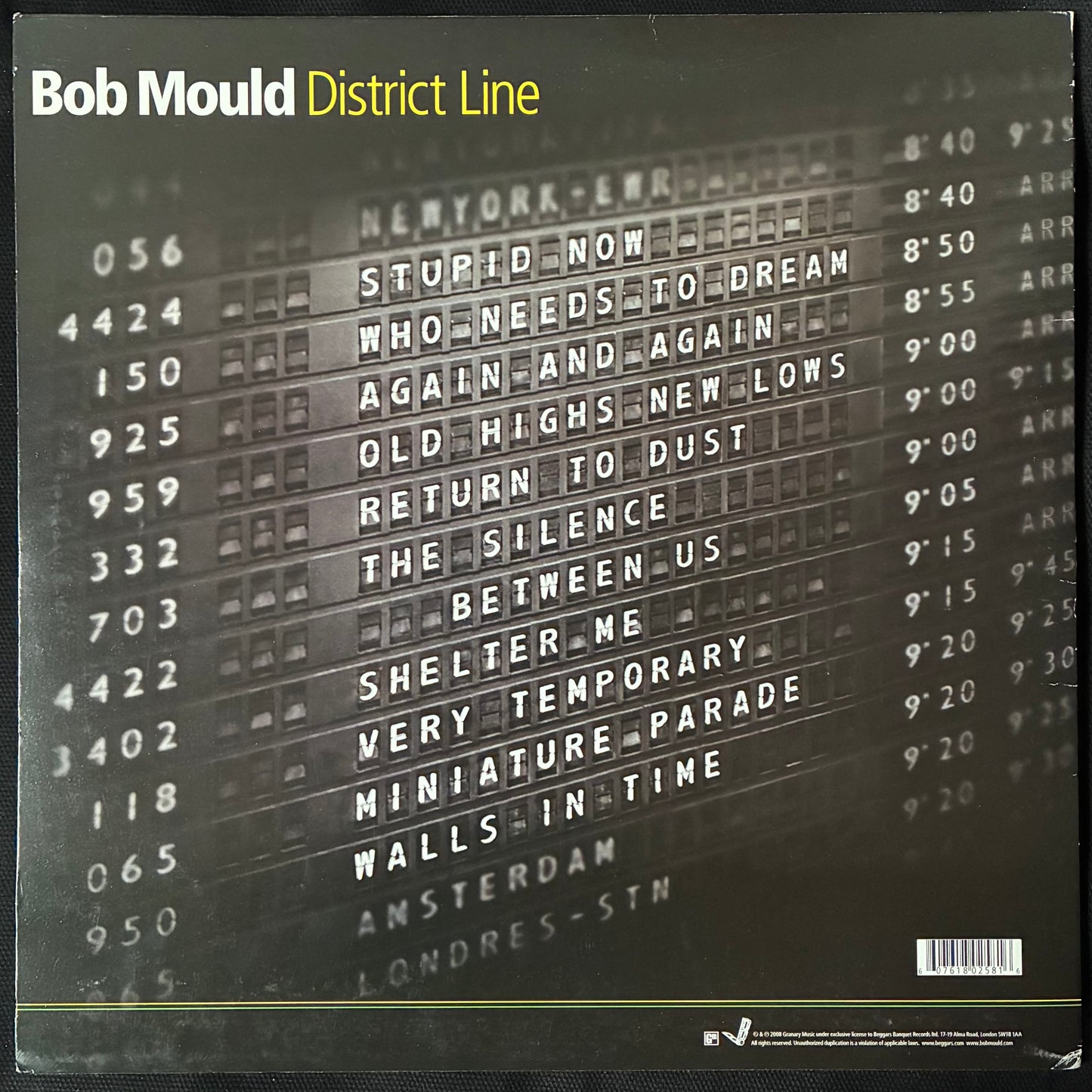 BOB MOULD - DISTRICT LINE (USED VINYL 2008 US M-/M-)