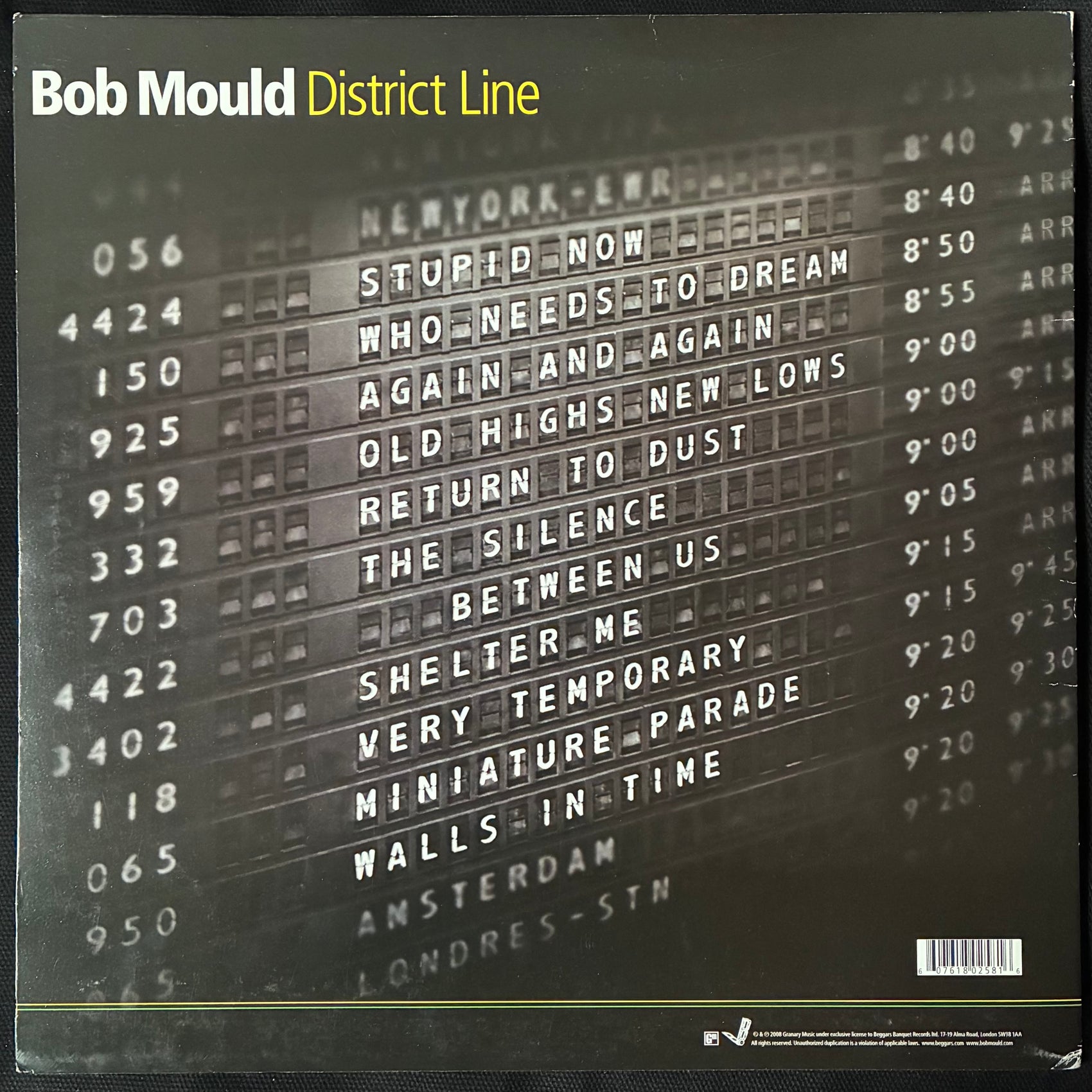 BOB MOULD - DISTRICT LINE (USED VINYL 2008 US M-/M-)