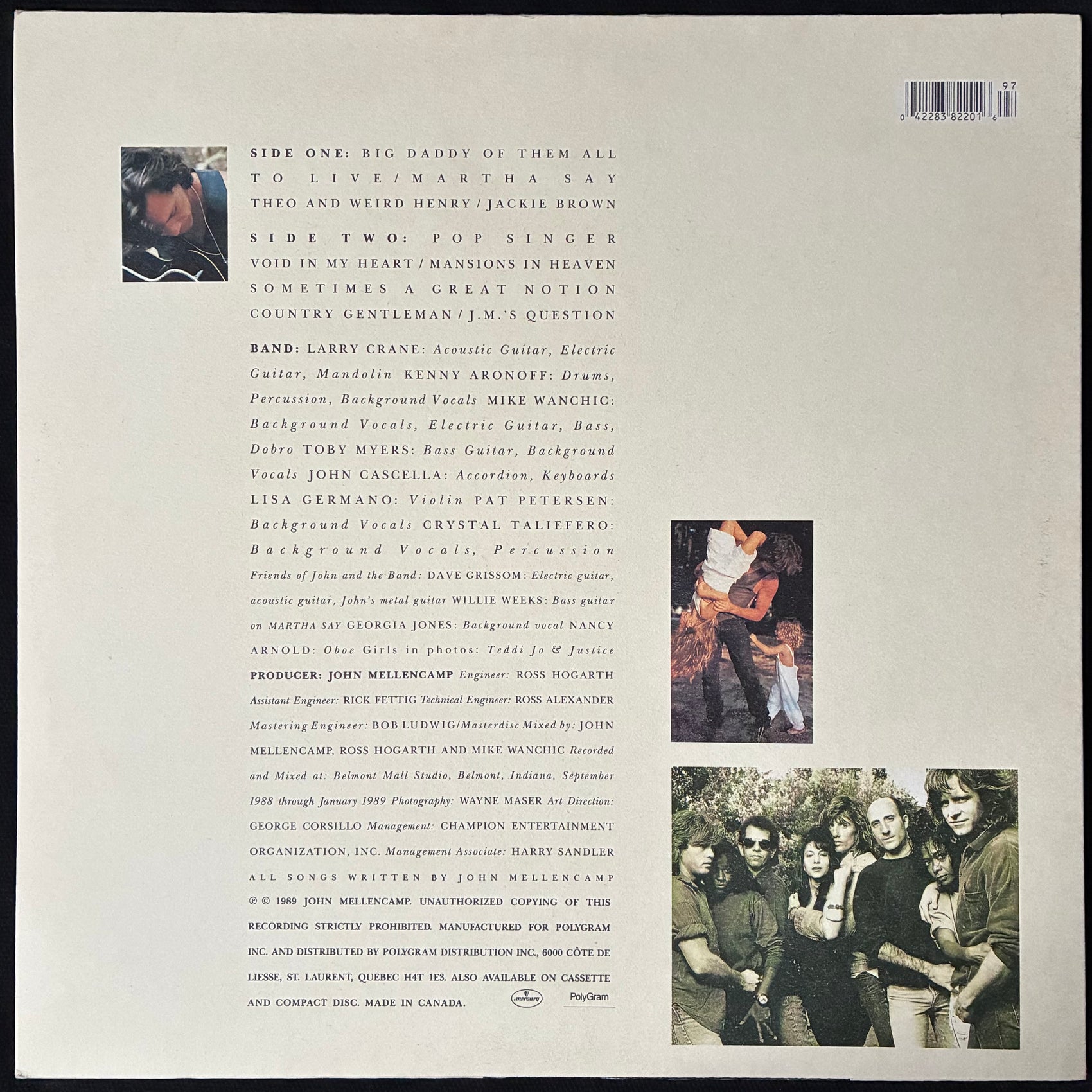 JOHN COUGAR MELLENCAMP - BIG DADDY (USED VINYL 1989 CANADA M-/EX+)