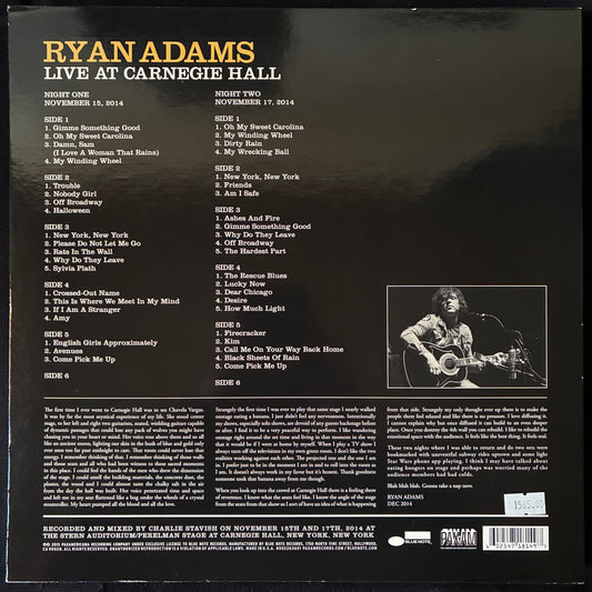 RYAN ADAMS - LIVE AT CARNEGIE HALL (6LP BOX SET) (USED VINYL 2014 US M-/M-)