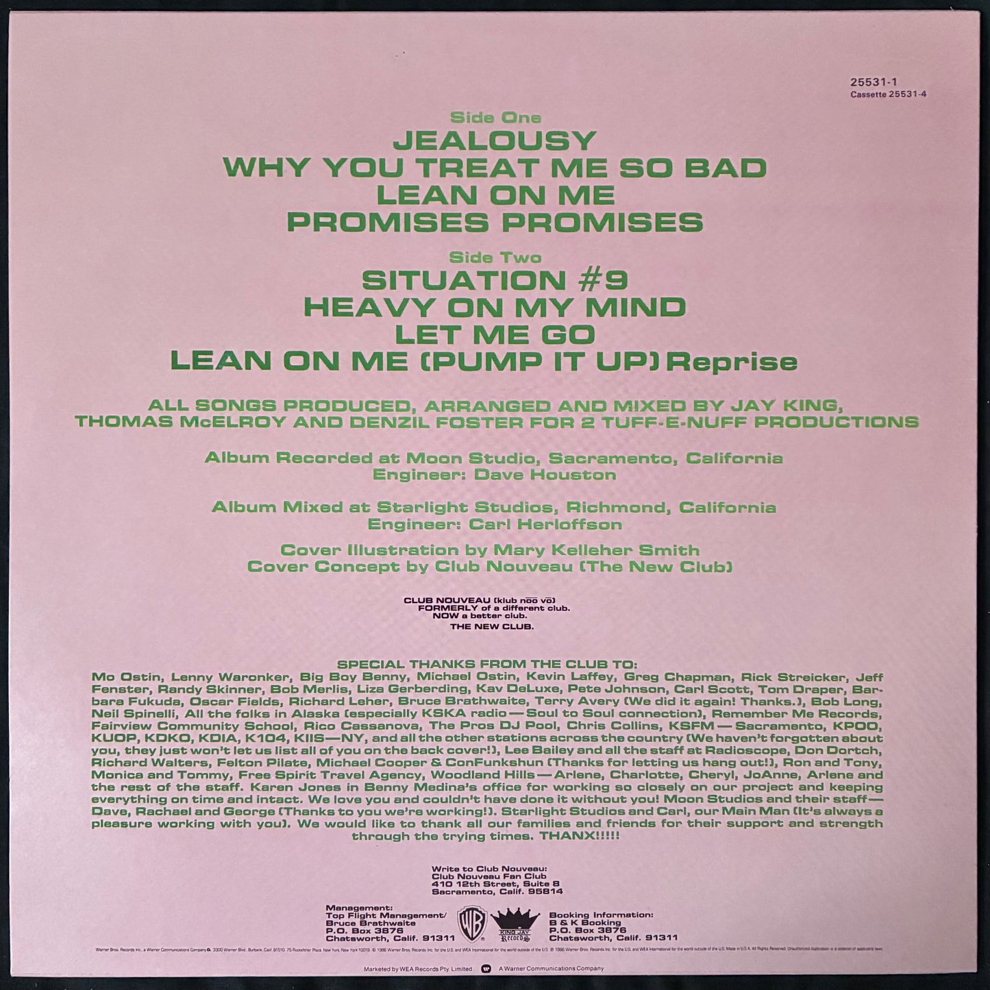 CLUB NOUVEAU - LIFE, LOVE & PAIN (USED VINYL 1987 AUS M-/M-)