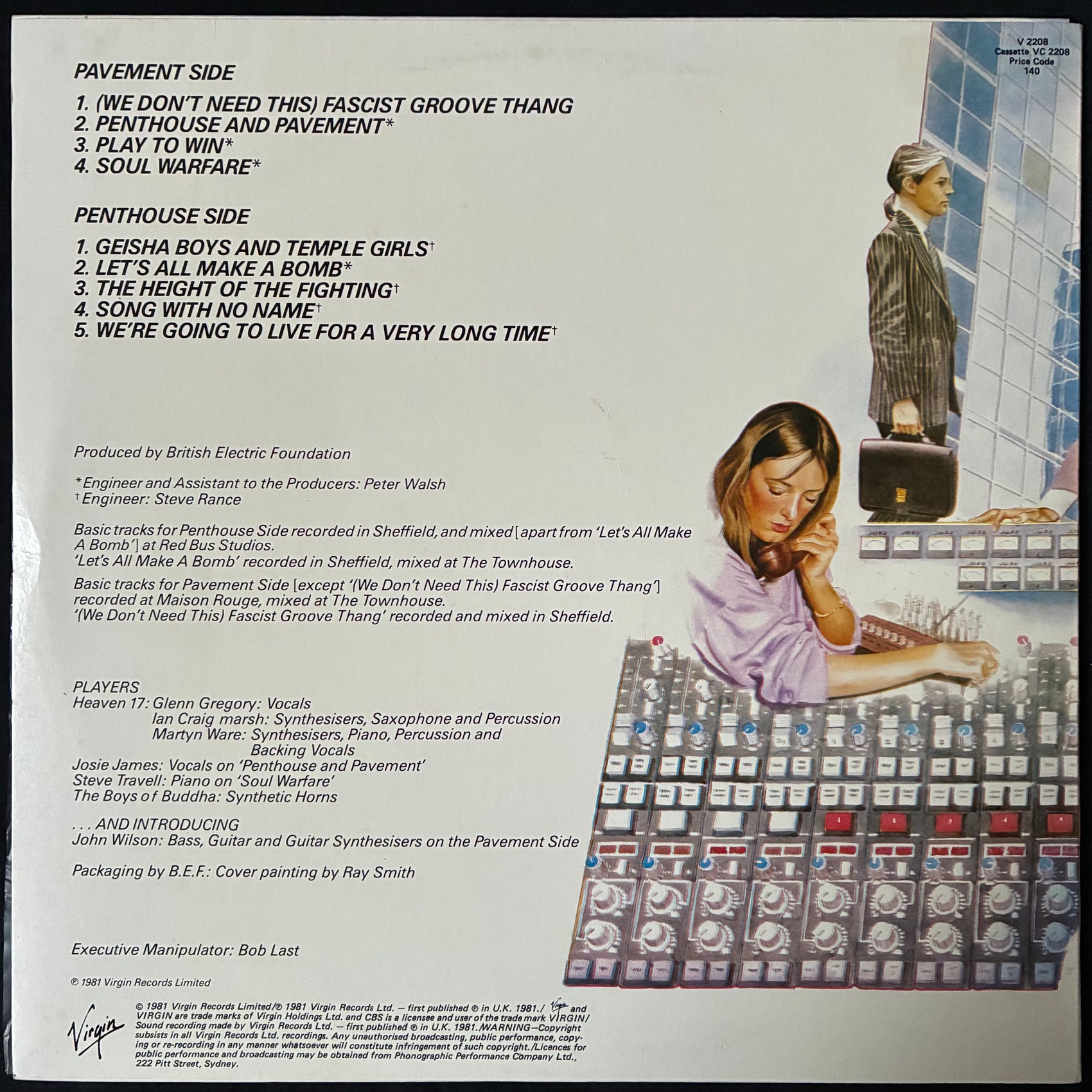 HEAVEN 17 - PENTHOUSE AND PAVEMENT (USED VINYL 1981 AUS M-/M-)