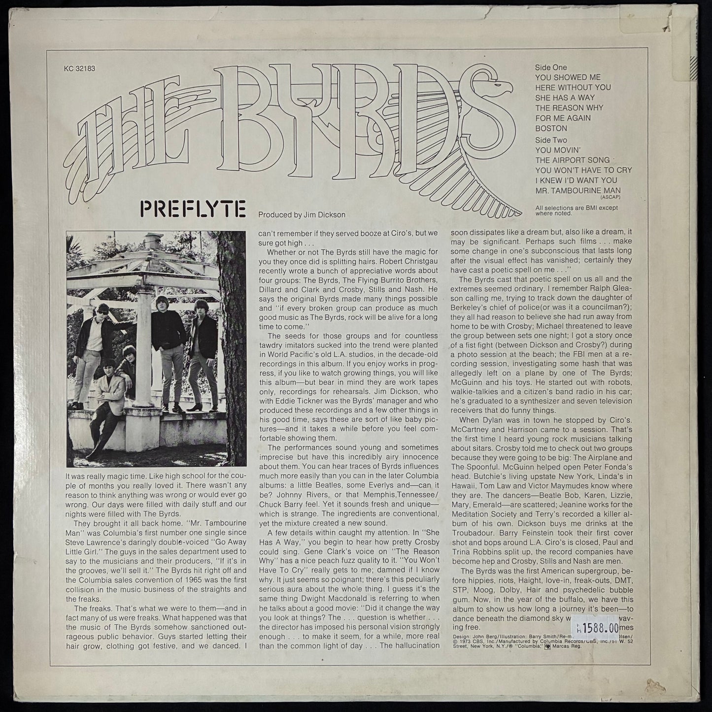BYRDS - PREFLYTE (USED VINYL 1973 US M-/EX-)