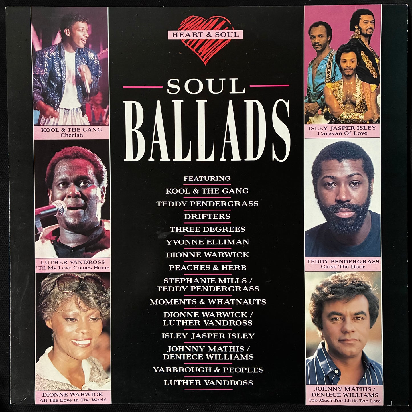 VARIOUS ARTISTS - HEART & SOUL - SOUL BALLADS (USED VINYL 1988 UK EX+/M-)
