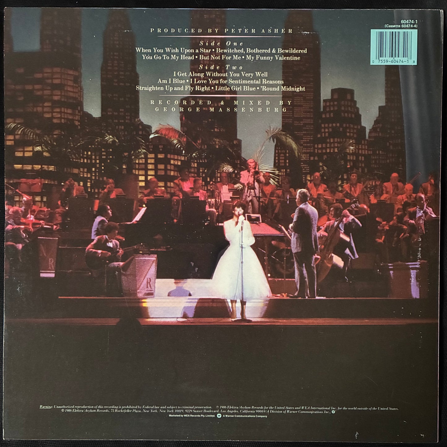 LINDA RONSTADT - FOR SENTIMENTAL REASONS (USED VINYL 1986 AUS M-/EX+)