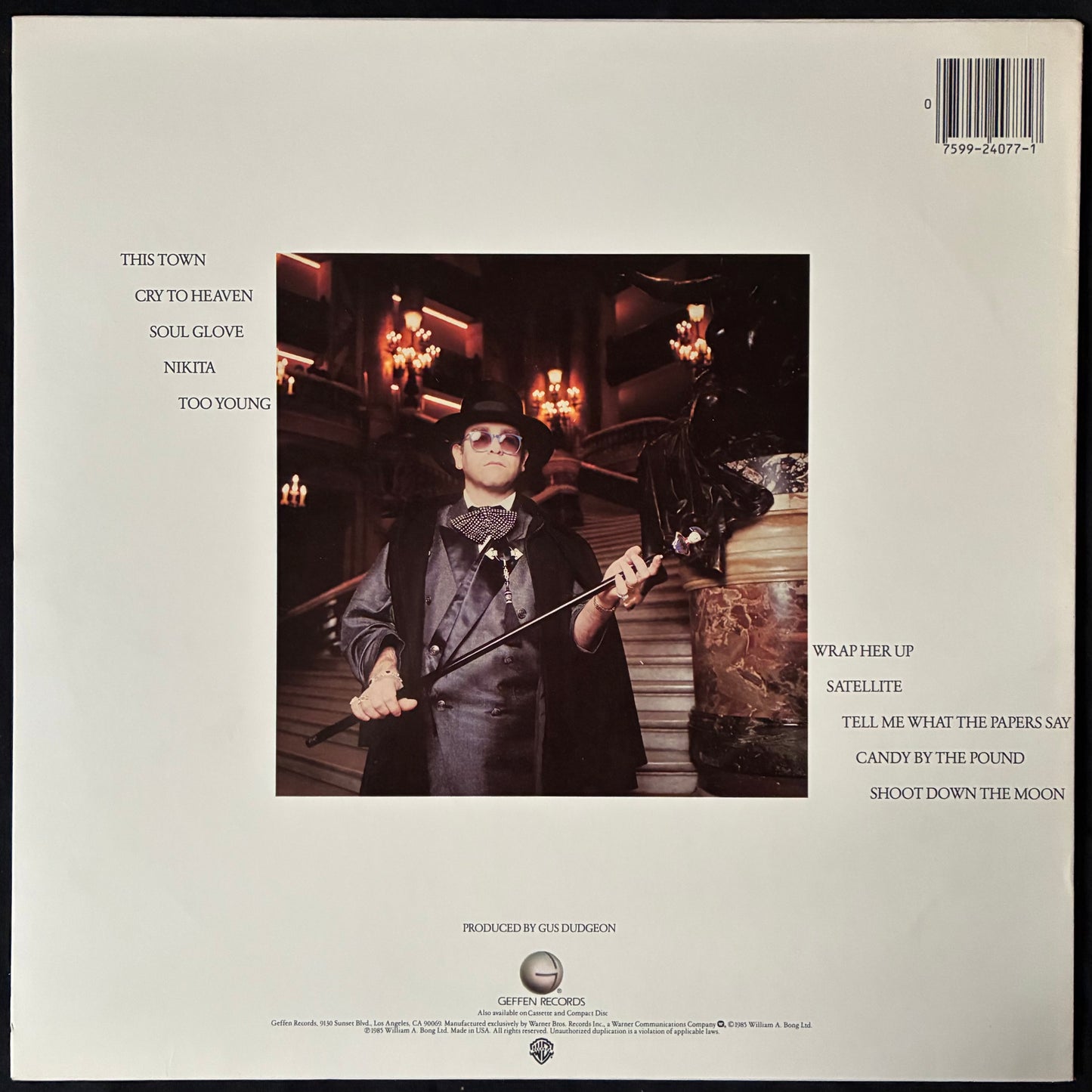 ELTON JOHN - ICE ON FIRE (FIRST PRESSING) (USED VINYL 1985 US M-/M-)