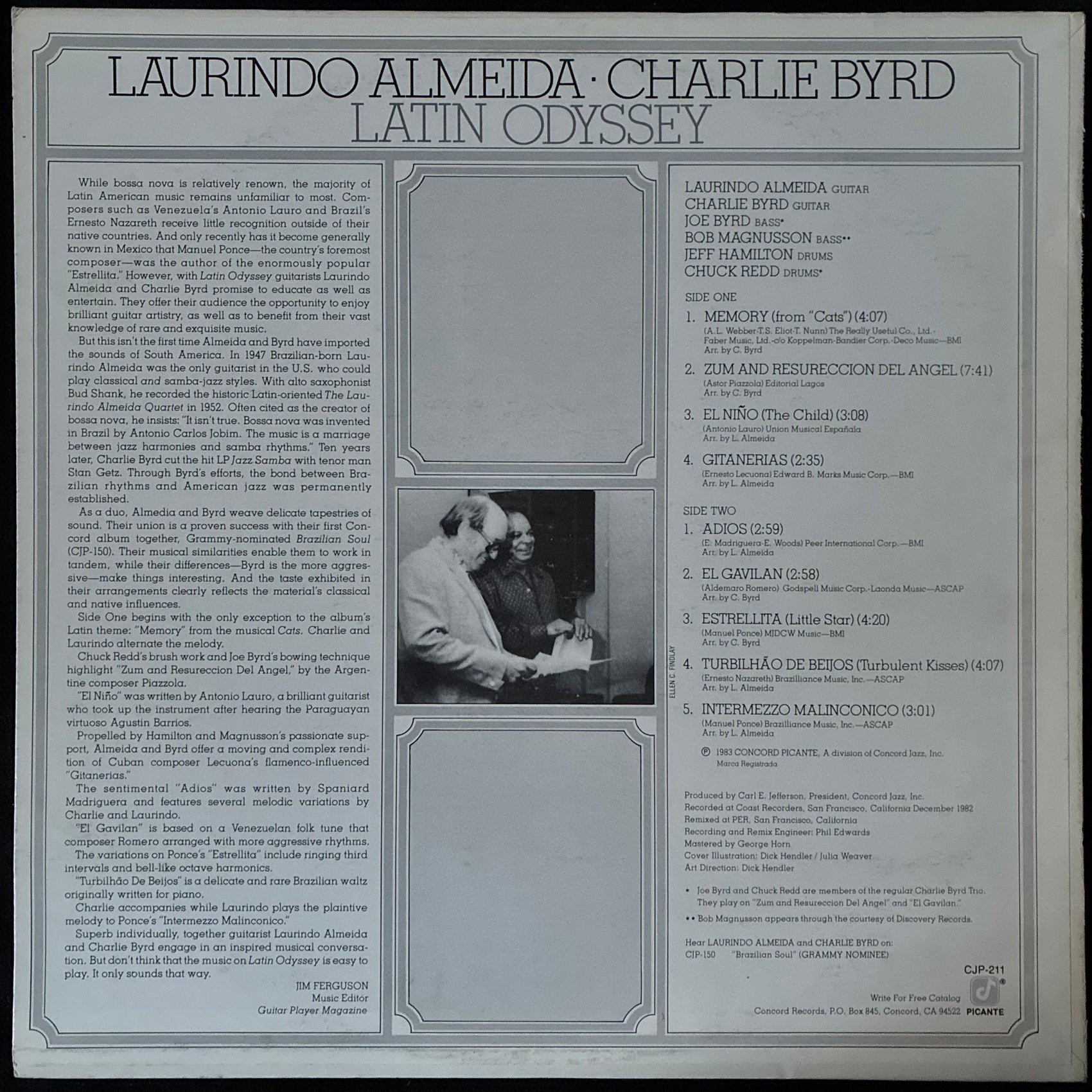LAURINDO ALMEIDA & CHARLIE BYRD - LATIN ODYSSEY (USED VINYL 1983 US M-/EX+)