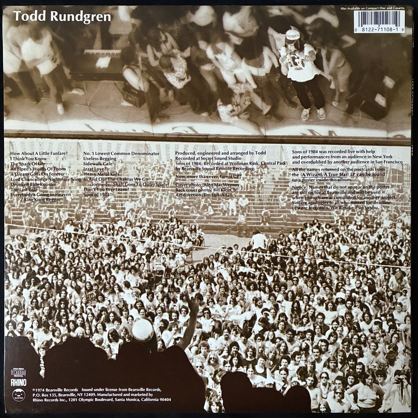 TODD RUNDGREN - TODD (2LP) (USED VINYL 1987 US M-/EX)